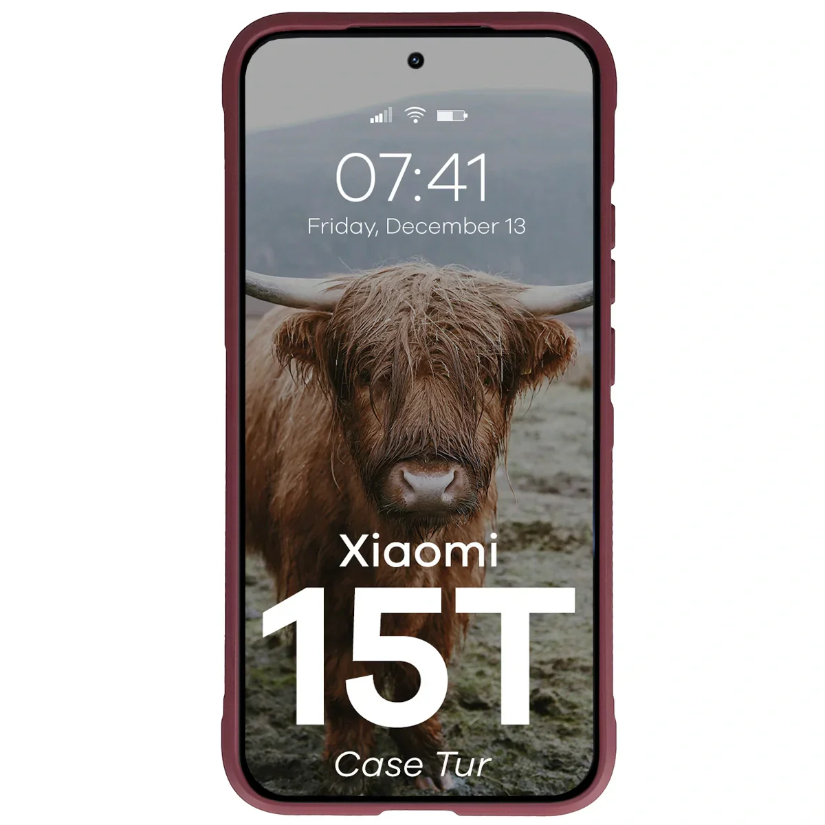 Robuste Handyhülle für Xiaomi 15T, Bizon Case Tur, Burgunderrot - Image 5
