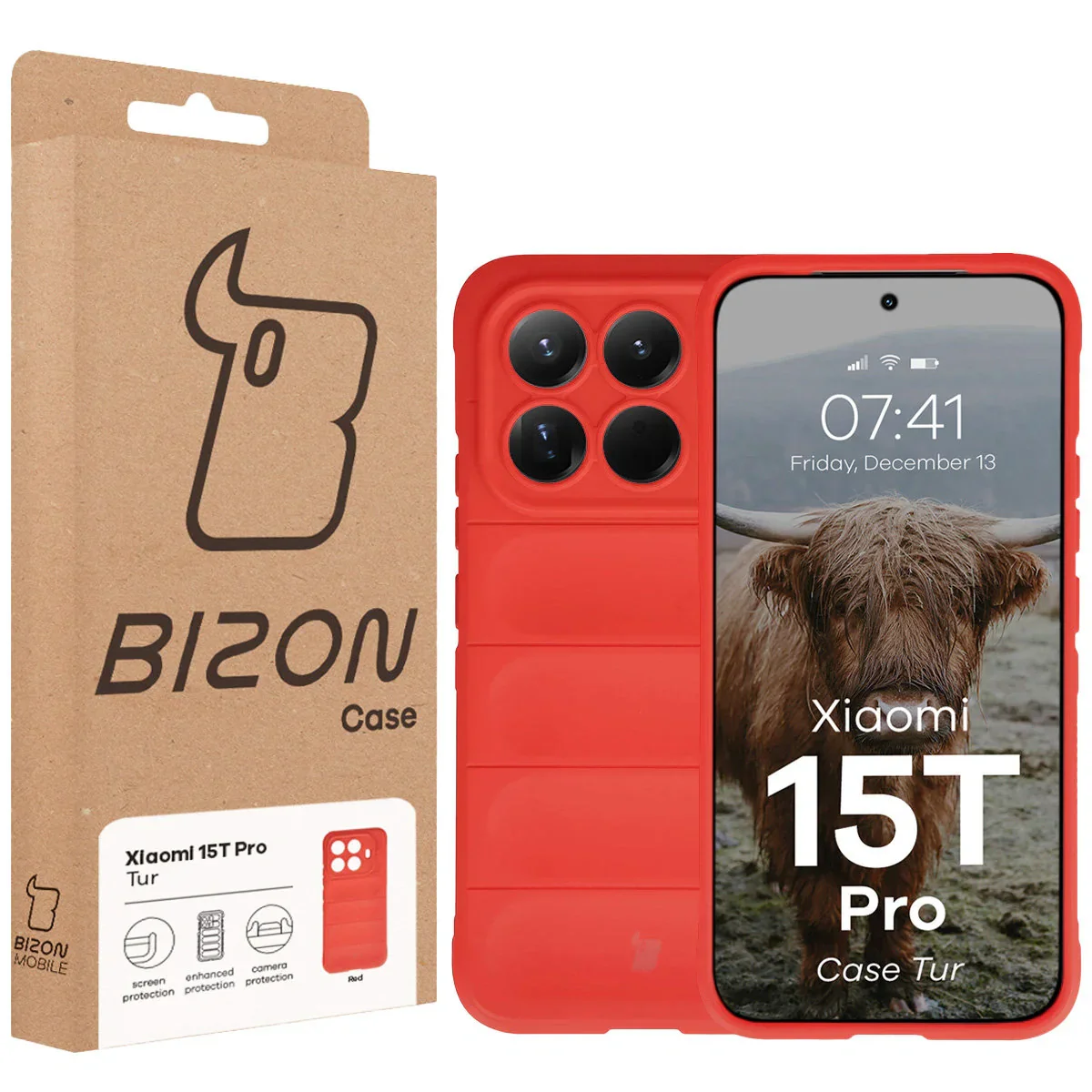 Robuste Handyhülle für Xiaomi 15T Pro, Bizon Case Tur, Rot - Image 8
