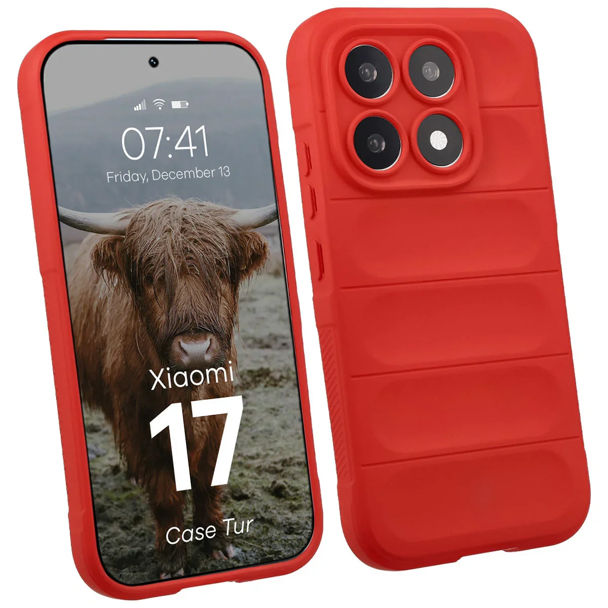 Robuste Handyhülle für Xiaomi 17, Bizon Case Tur, Rot