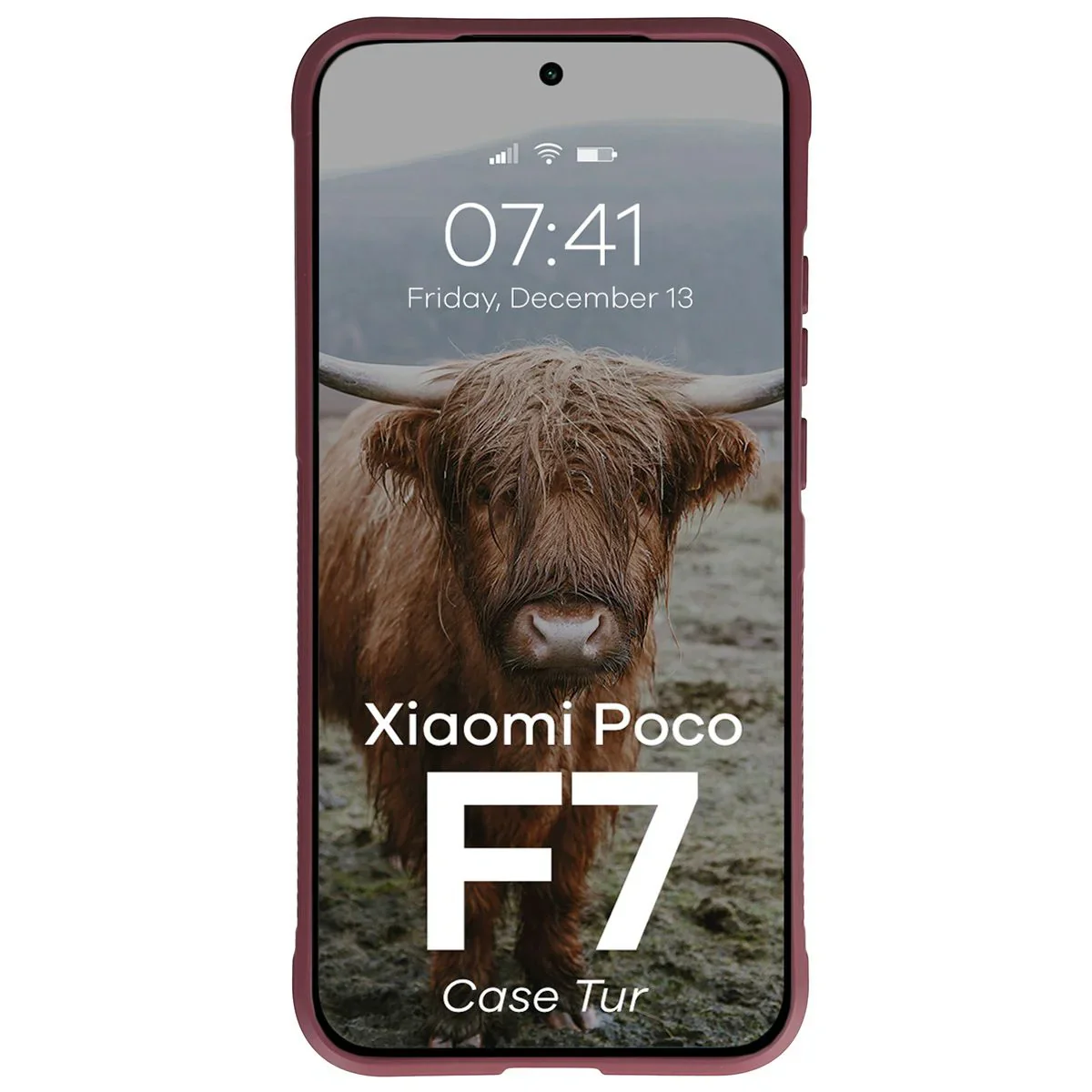 Robuste Handyhülle für Xiaomi POCO F7, Bizon Case Tur, Burgunderrot - Image 5
