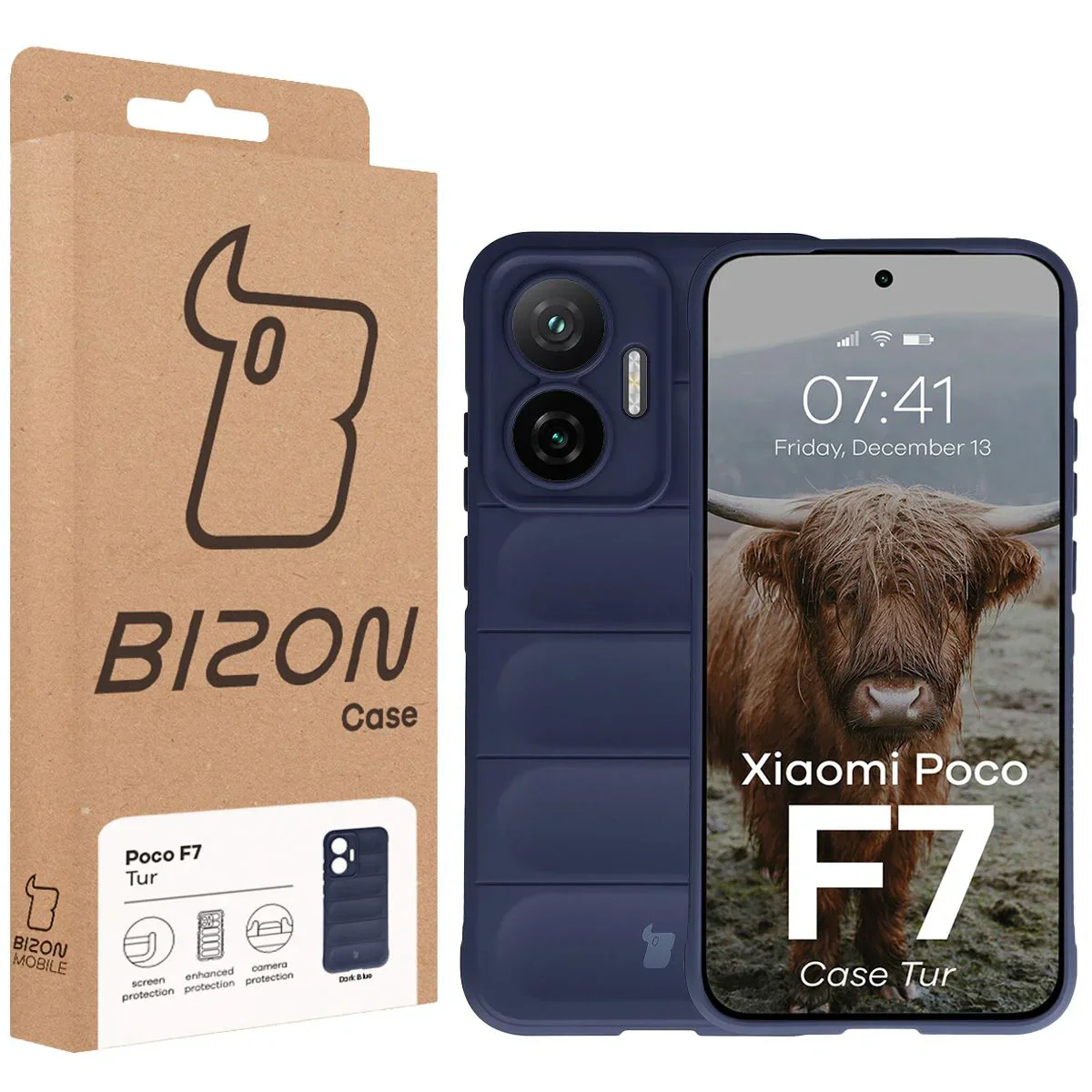 Robuste Handyhülle für Xiaomi POCO F7, Bizon Case Tur, Dunkelblau - Image 8