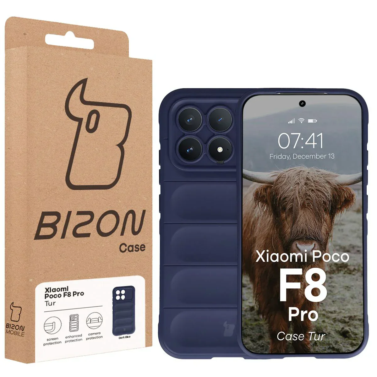 Robuste Handyhülle für Xiaomi POCO F8 Pro, Bizon Case Tur, Dunkelblau - Image 8