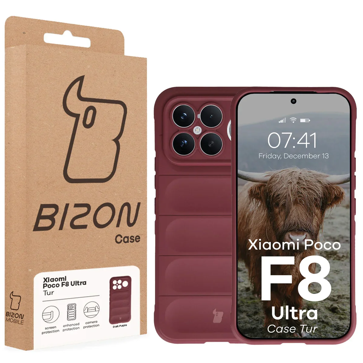 Robuste Handyhülle für Xiaomi POCO F8 Ultra, Bizon Case Tur, Burgunderrot - Image 8