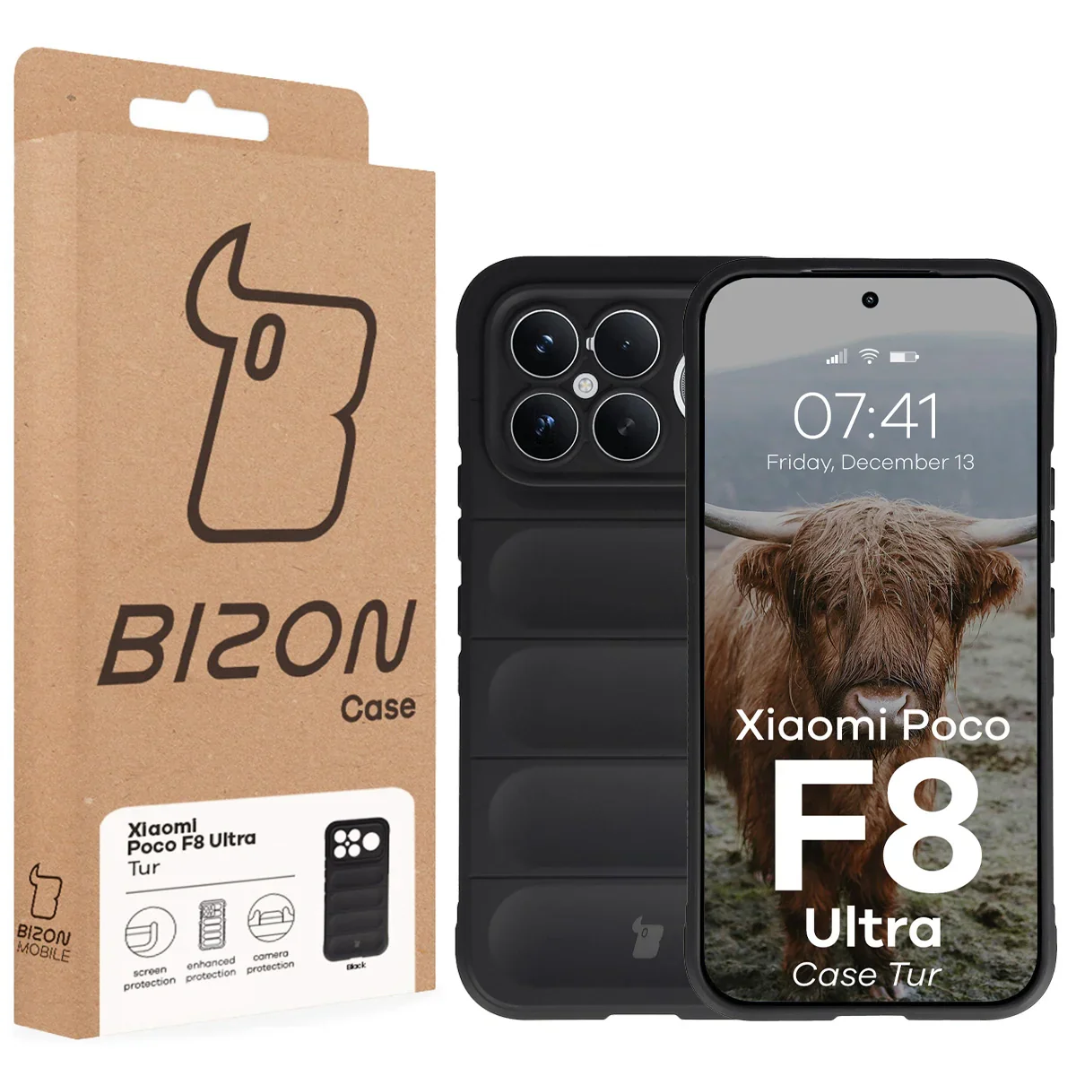 Robuste Handyhülle für Xiaomi POCO F8 Ultra, Bizon Case Tur, Schwarz - Image 8