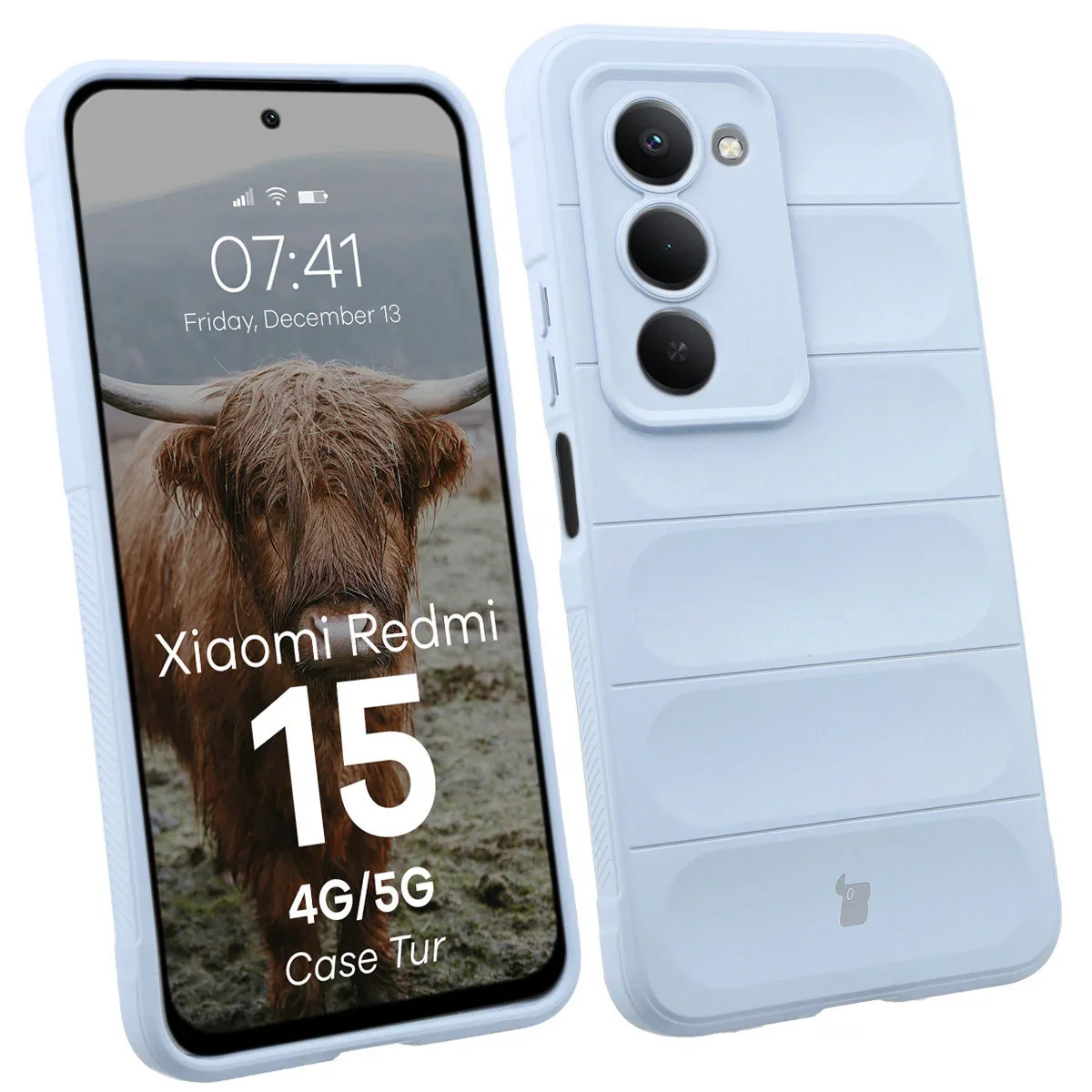 Robuste Handyhülle für Xiaomi Redmi 15 4G / 5G, Bizon Case Tur, Hellblau