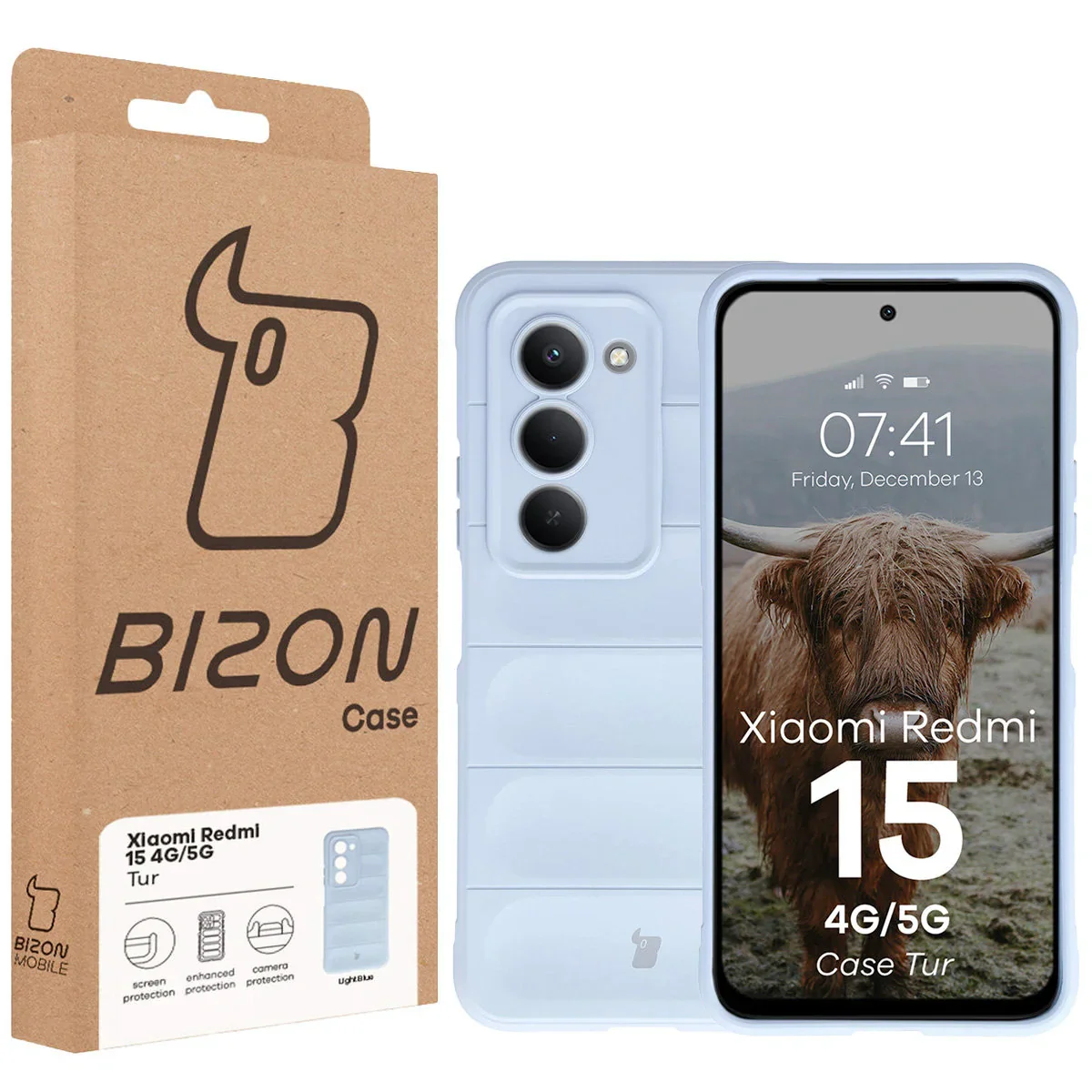 Robuste Handyhülle für Xiaomi Redmi 15 4G / 5G, Bizon Case Tur, Hellblau - Image 8