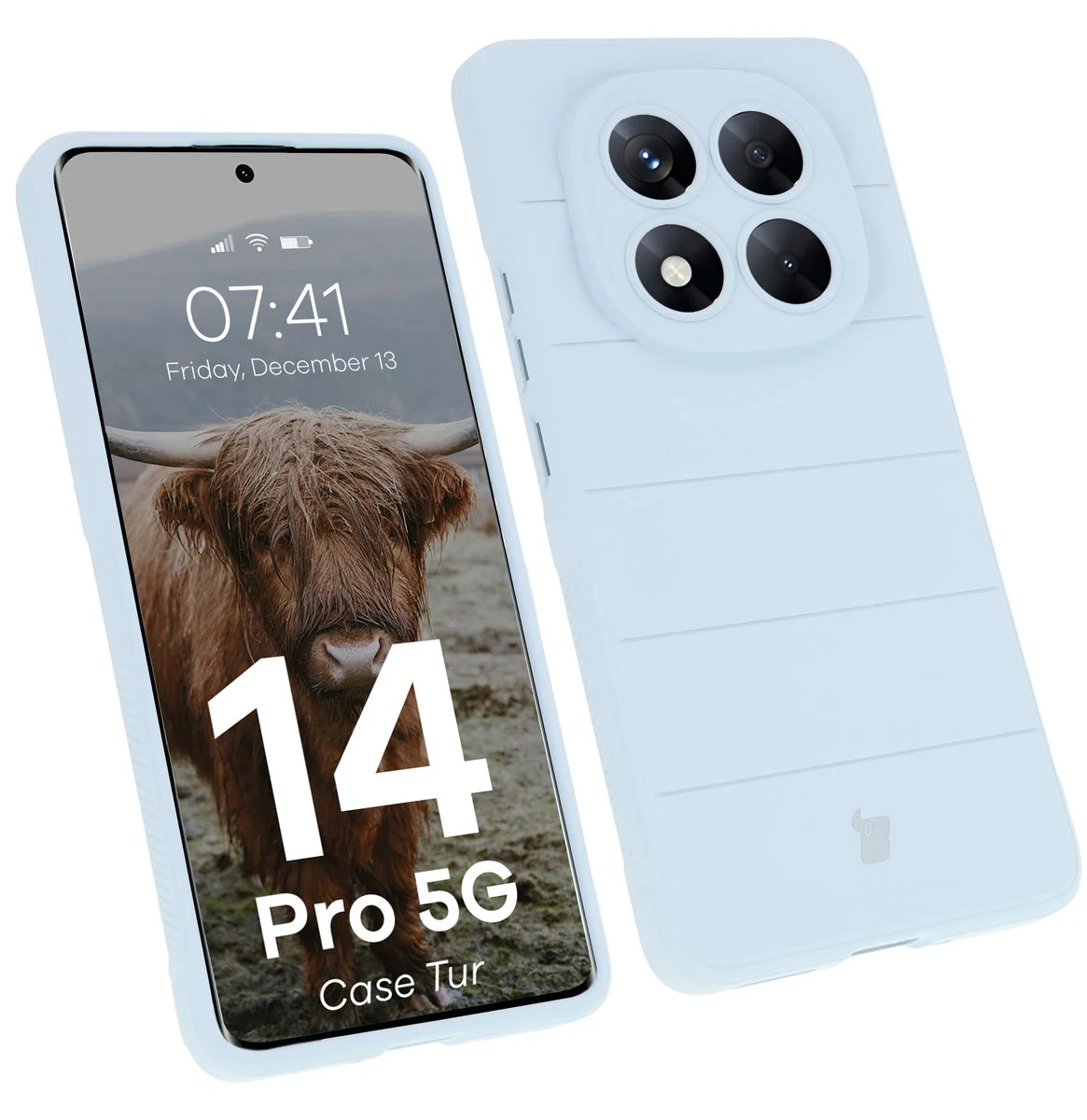 Robuste Handyhülle für Xiaomi Redmi Note 14 Pro 5G / Poco X7, Bizon Case Tur, Hellblau