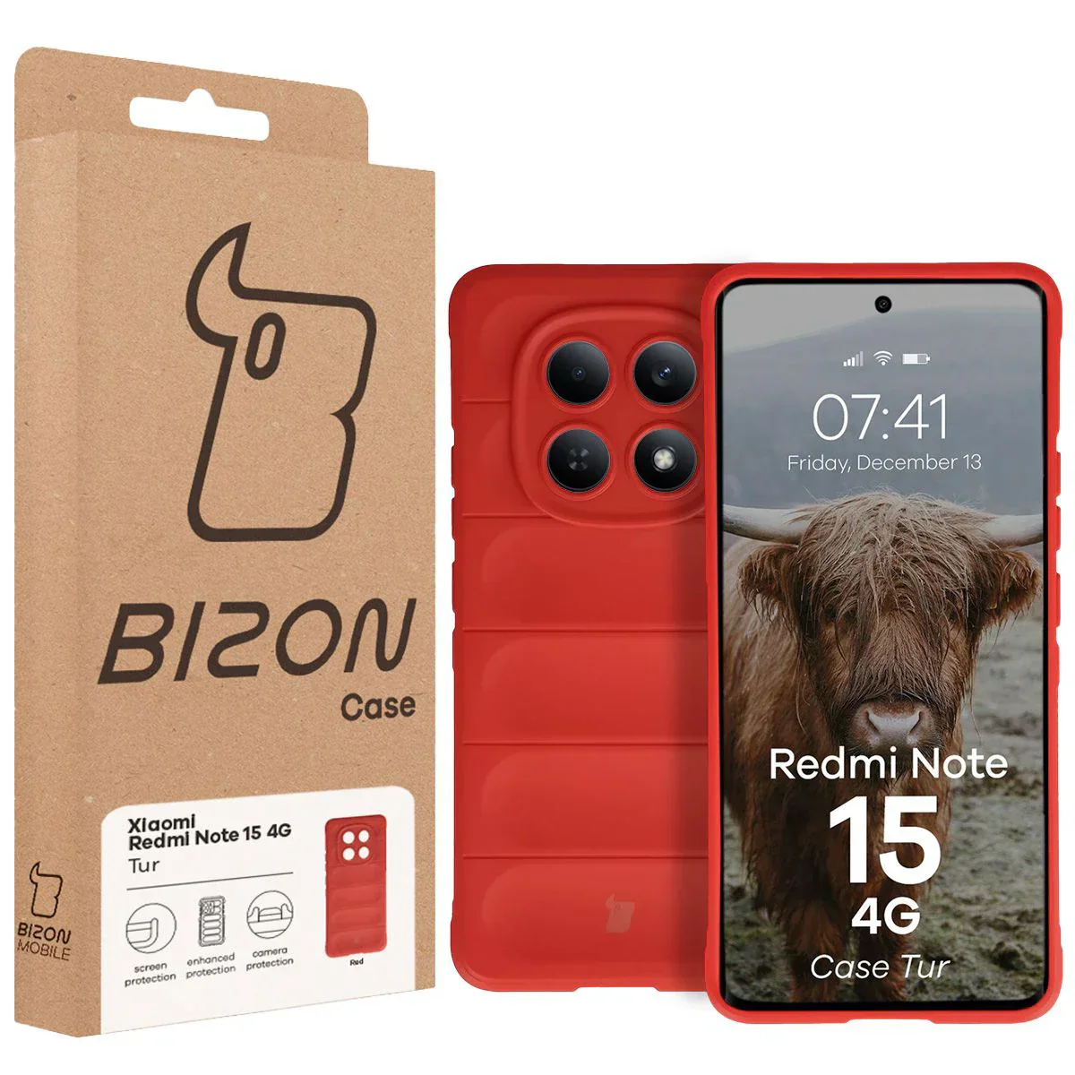 Robuste Handyhülle für Xiaomi Redmi Note 15 4G, Bizon Case Tur, Rot - Image 8