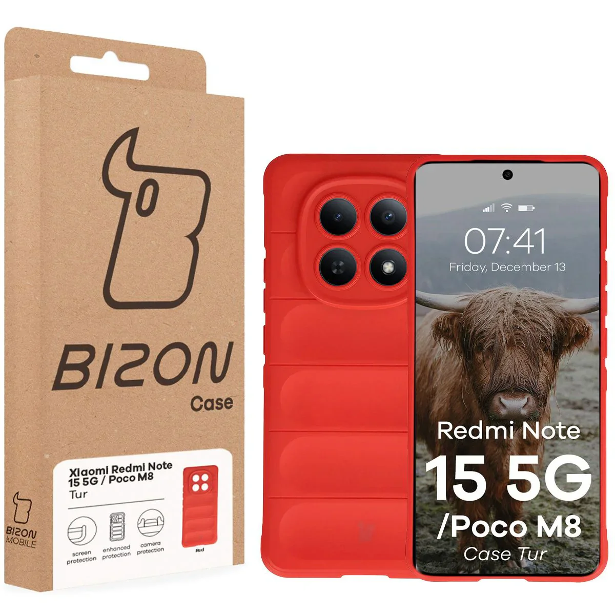 Robuste Handyhülle für Xiaomi Redmi Note 15 5G / POCO M8 5G, Bizon Case Tur, Rot - Image 8