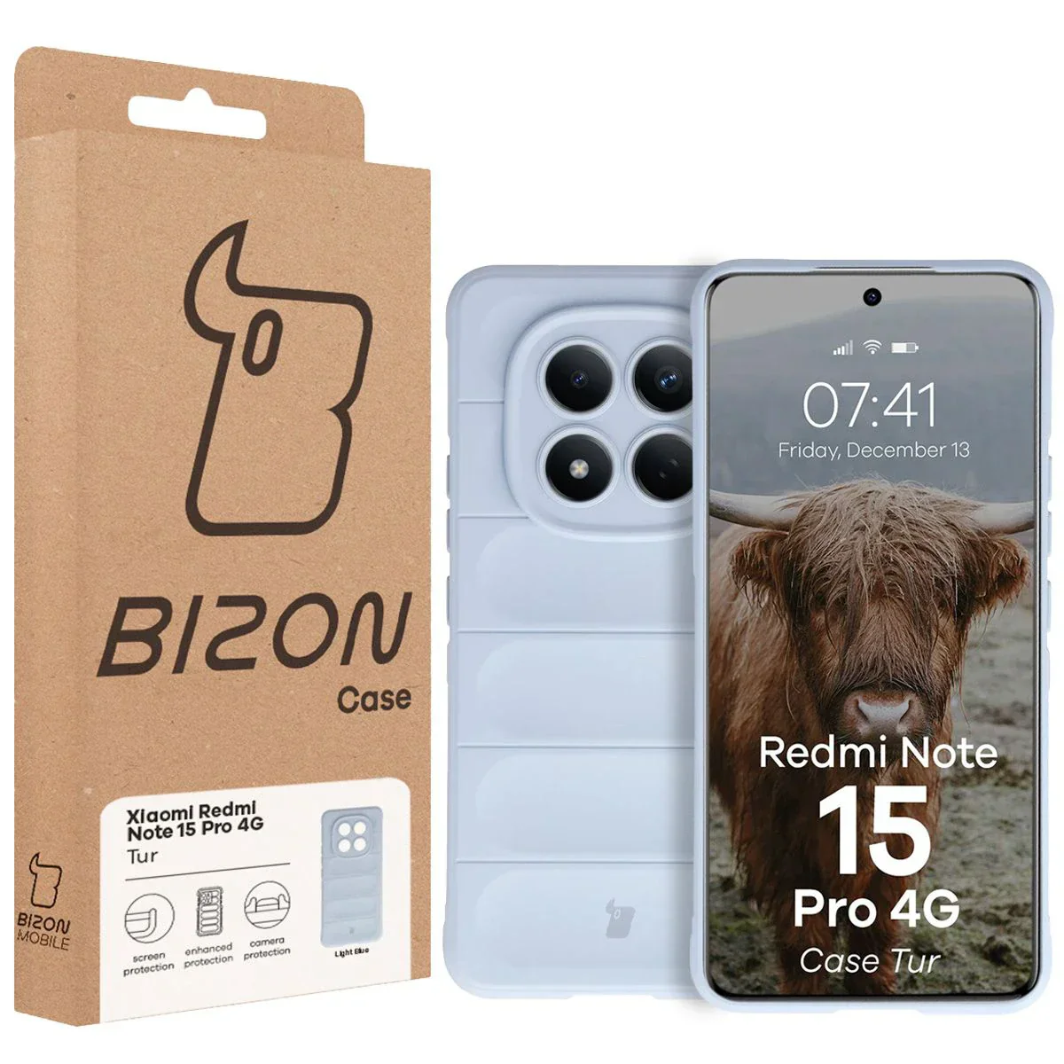 Robuste Handyhülle für Xiaomi Redmi Note 15 Pro 4G, Bizon Case Tur, Hellblau - Image 8