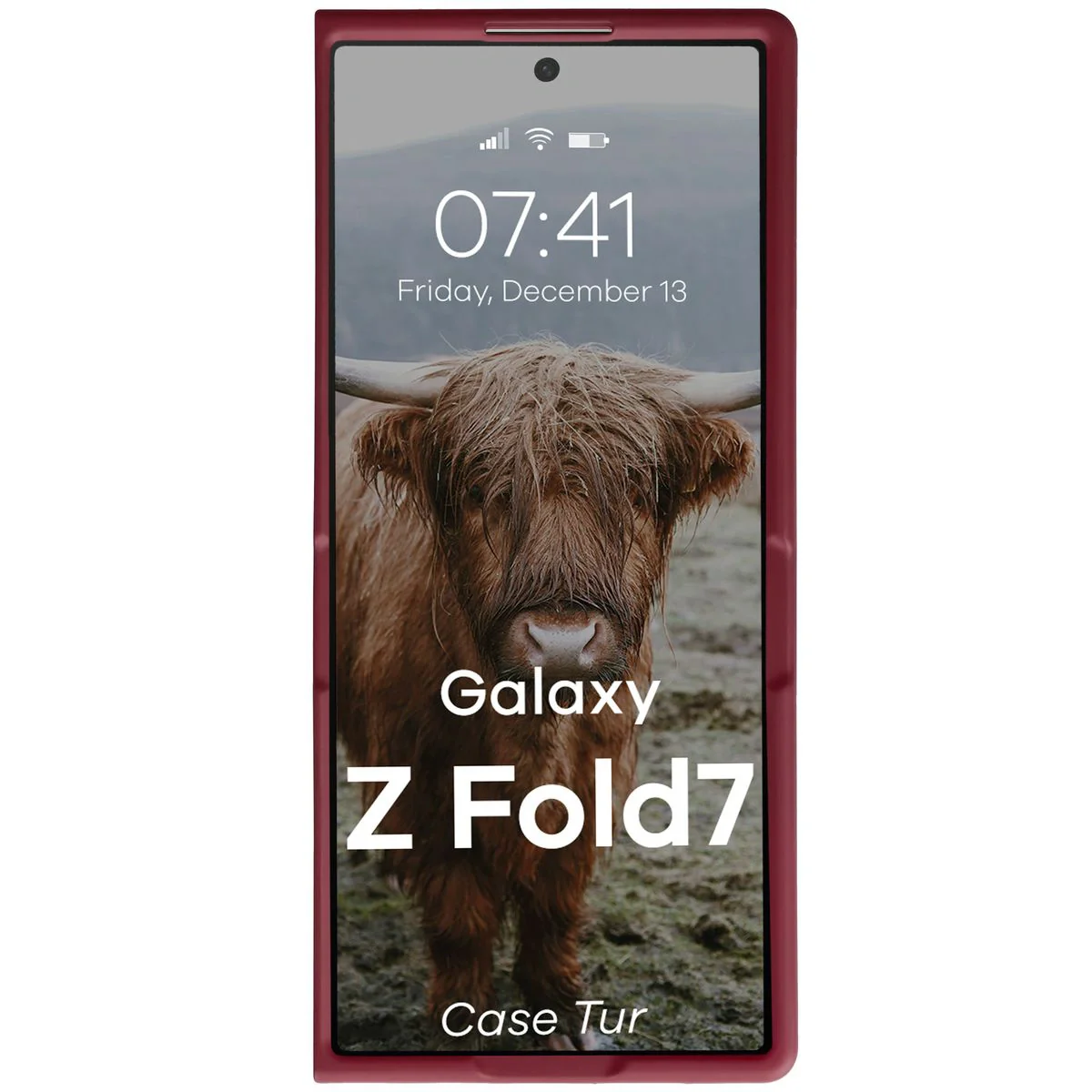 Robuste Handyhülle für Galaxy Z Fold7, Bizon Case Tur, Burgunderrot - Image 5