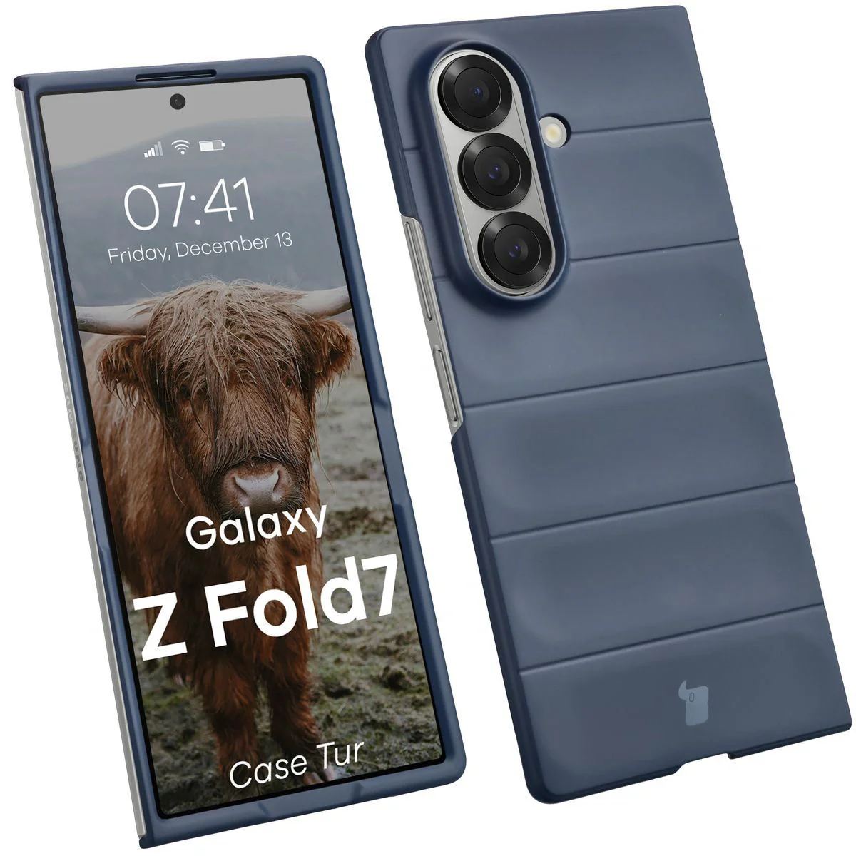Robuste Handyhülle für Galaxy Z Fold7, Bizon Case Tur, Dunkelblau