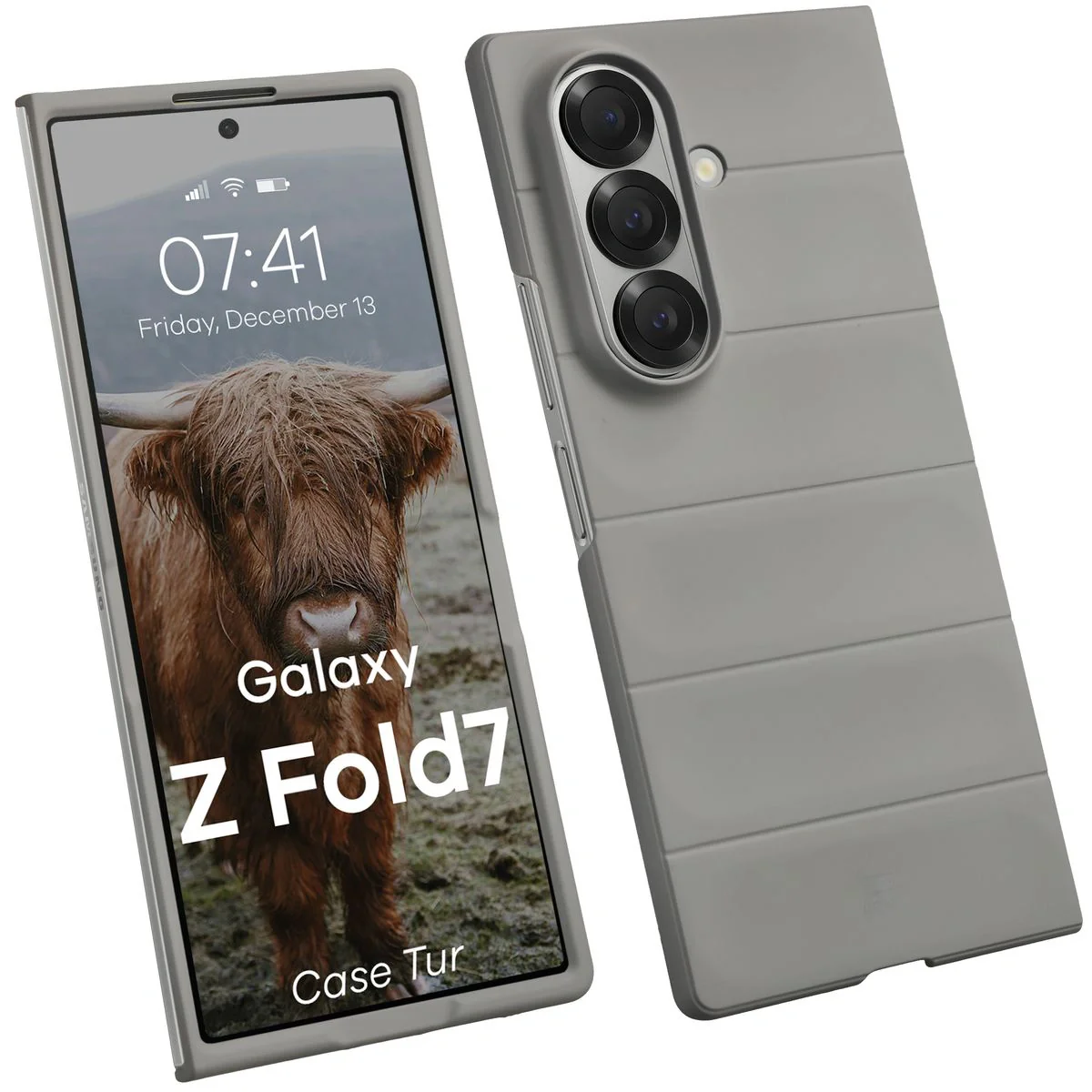 Robuste Handyhülle für Galaxy Z Fold7, Bizon Case Tur, Hellgrau