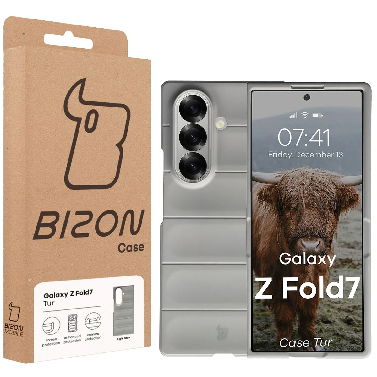 Robuste Handyhülle für Galaxy Z Fold7, Bizon Case Tur, Hellgrau - Image 8