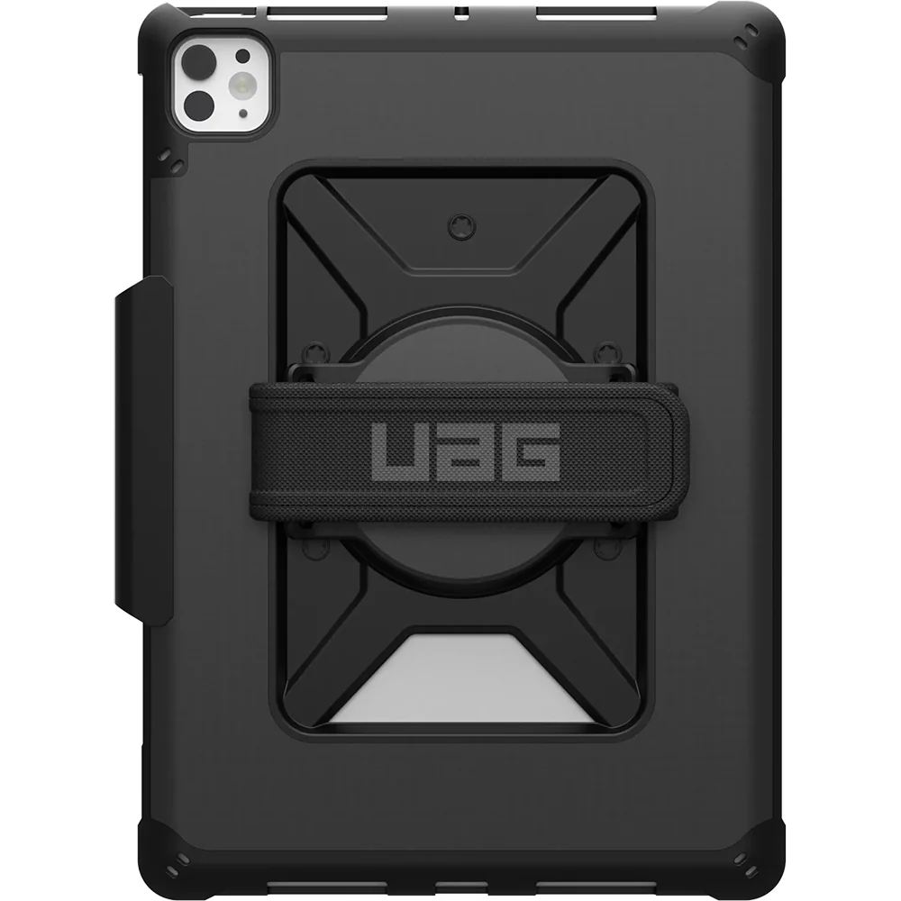 Robuste Schutzhülle für iPad Pro 11" 2025 / 2024, Urban Armor Gear Metropolis Hand Strap, mit 360° Handriemen, Schwarz