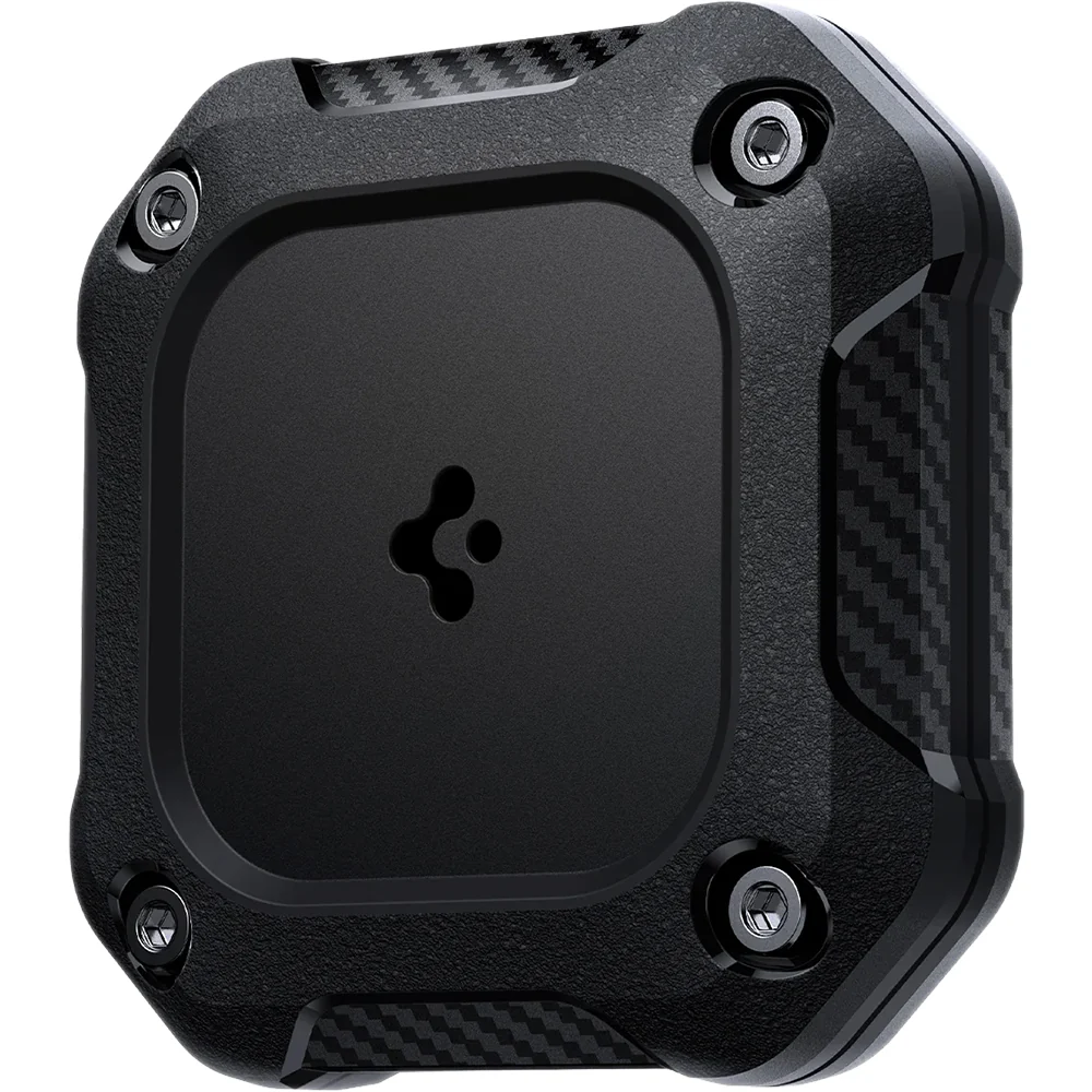 Robustes, wasserdichtes Etui für Apple AirTag, Spigen Tough Armor, Schwarz