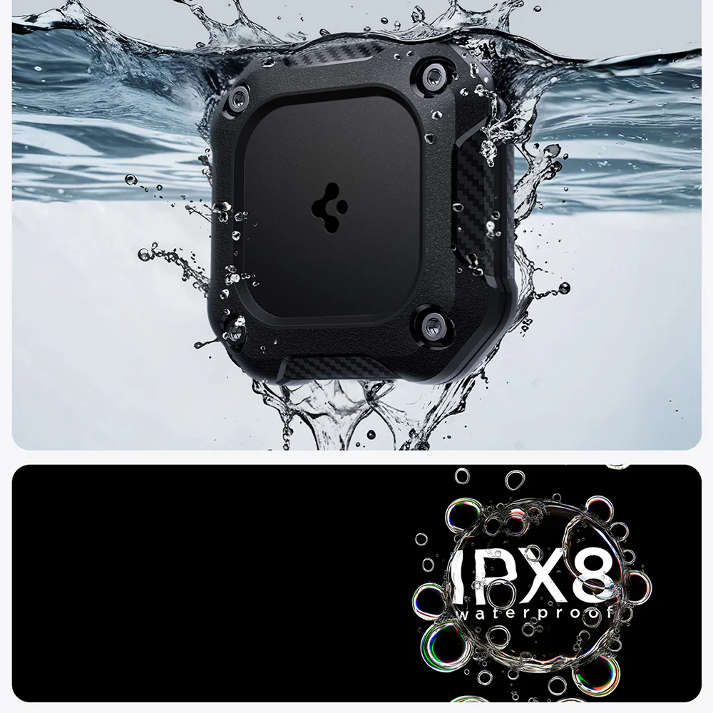 Robustes, wasserdichtes Etui für Apple AirTag, Spigen Tough Armor, Schwarz - Image 11