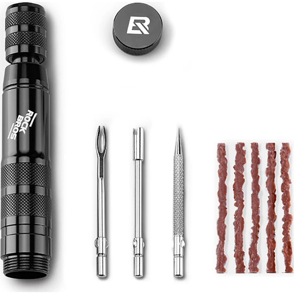 Rockbros Reifenreparaturset Tyre Repair Tool für schlauchlose Tubeless-Reifen, Schwarz
