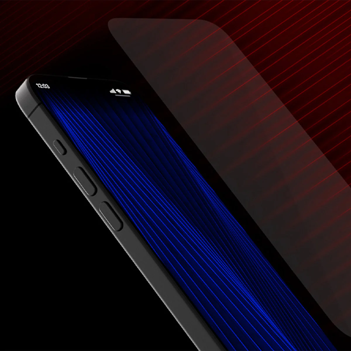 Saphirglas für iPhone 14 Pro Max, Hammer Glass Sapphire Superior, Schwarzer Rahmen - Image 6
