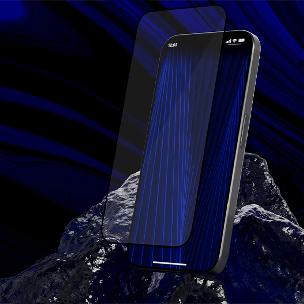 Saphirglas für iPhone 16 Pro Max, Hammer Glass Sapphire Superior, Schwarzer Rahmen - Image 2