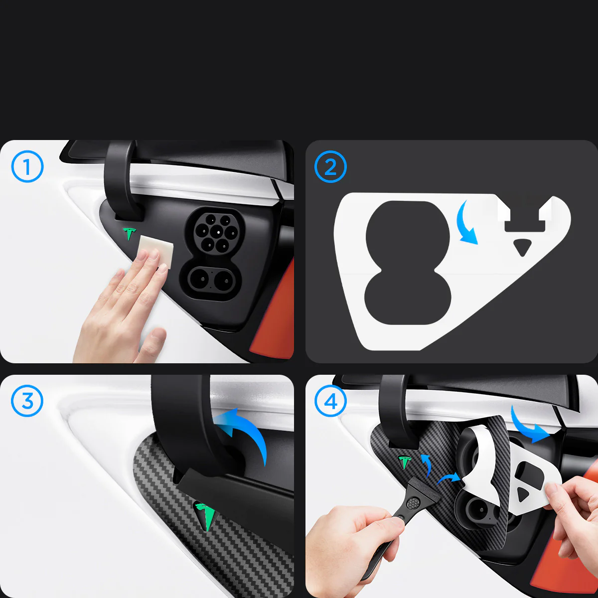 Satz Schutzfolien für den Ladeanschluss für Tesla Model 3/Y, Spigen Protective Film and Wrap Set for Charge Port - Image 19