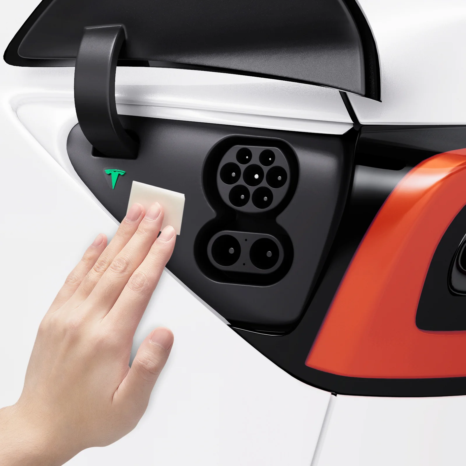 Satz Schutzfolien für den Ladeanschluss für Tesla Model 3/Y, Spigen Protective Film and Wrap Set for Charge Port - Image 9