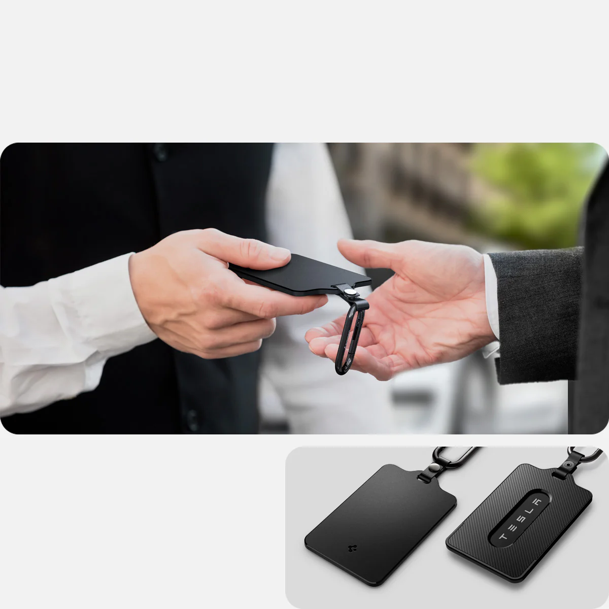 Schlüssel-/Kartenetui für Tesla, Spigen Card Holder Case 2-Pack, Schwarz - Image 12