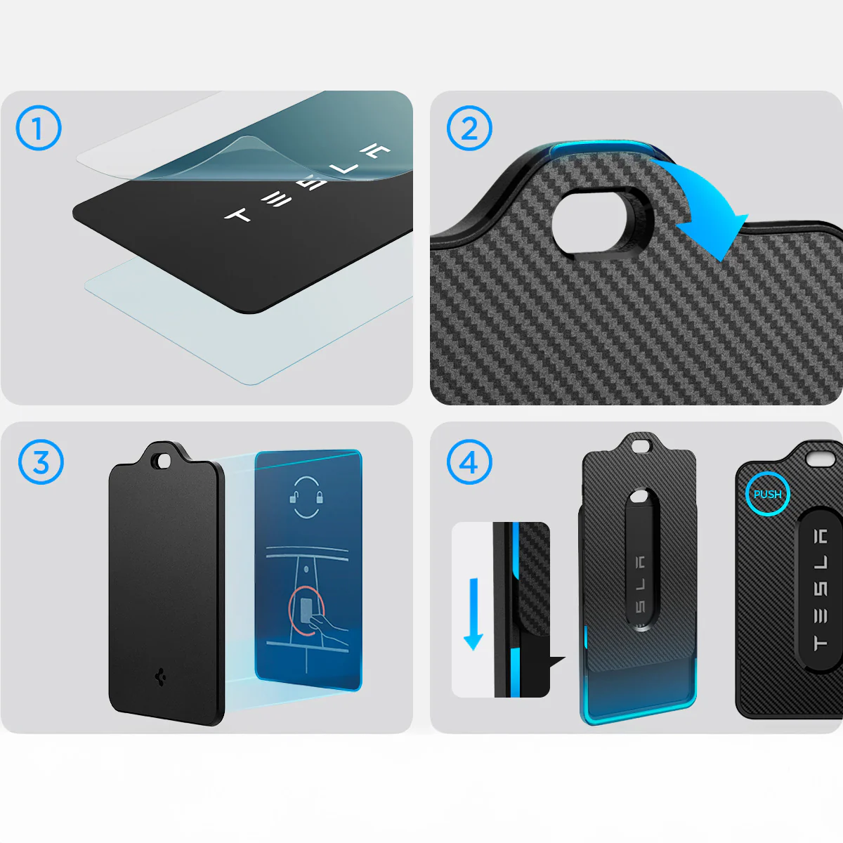 Schlüssel-/Kartenetui für Tesla, Spigen Card Holder Case 2-Pack, Schwarz - Image 15