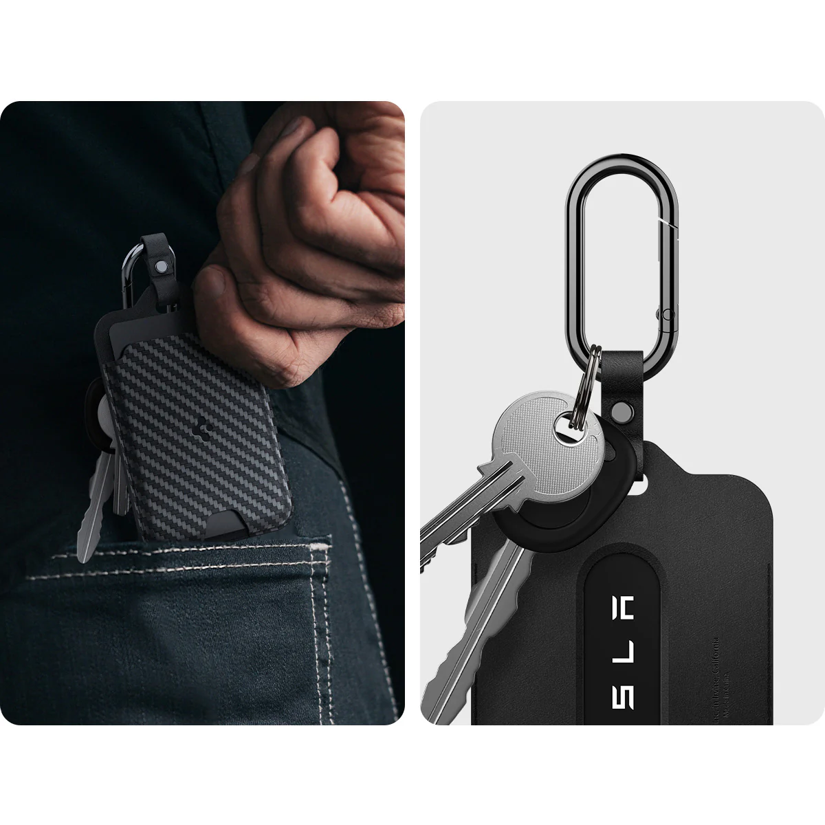 Schlüssel-/Kartenetui für Tesla, Spigen Universal Card Holder Case 2-Pack, Schwarz - Image 12