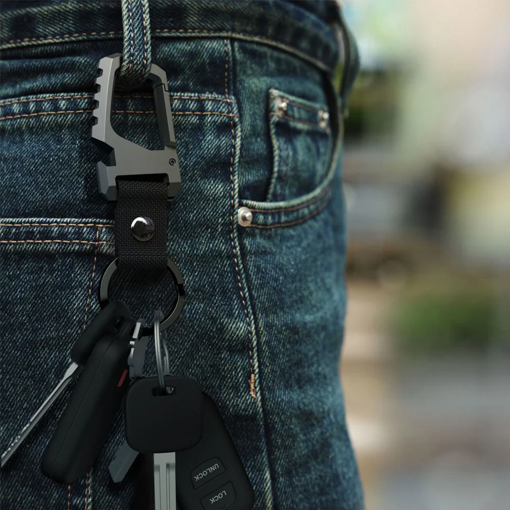 Schlüsselanhänger mit Karabiner und Flaschenöffner, Tech-Protect Slidelock Carabiner Keychain Gunmetal, Schwarz - Image 3