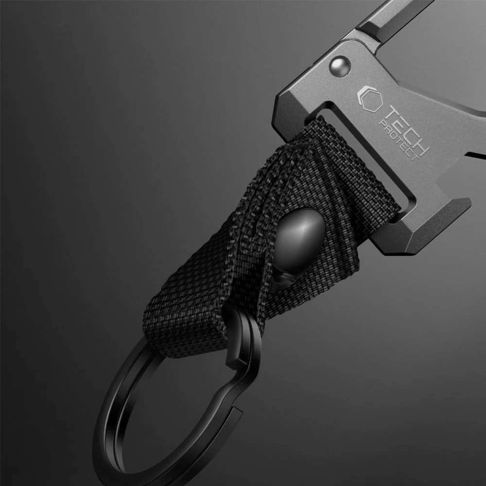 Schlüsselanhänger mit Karabiner und Flaschenöffner, Tech-Protect Slidelock Carabiner Keychain Gunmetal, Schwarz - Image 6