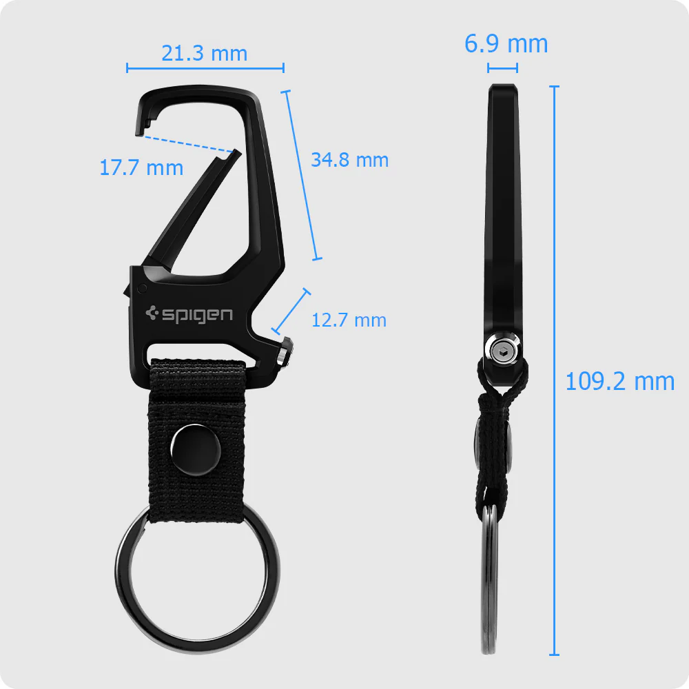 Schlüsselanhänger mit Karabiner und Flaschenöffner, Spigen Carabiner with KeyRing, Schwarz - Image 16