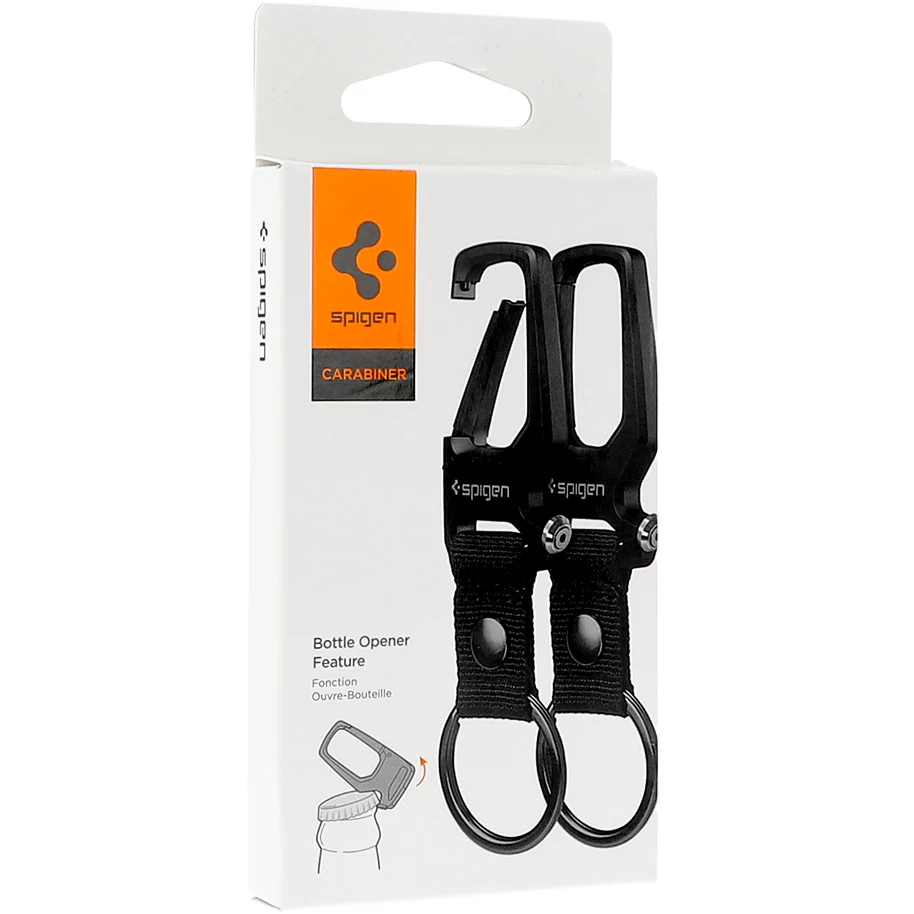 Schlüsselanhänger mit Karabiner und Flaschenöffner, Spigen Carabiner with KeyRing 2-Pack, Schwarz - Image 10