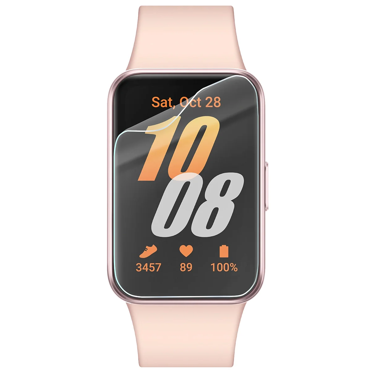 Schutzfolie für den Bildschirm für Galaxy Fit 3, Bizon Watch HydroFlex, 3 Stück - Image 2