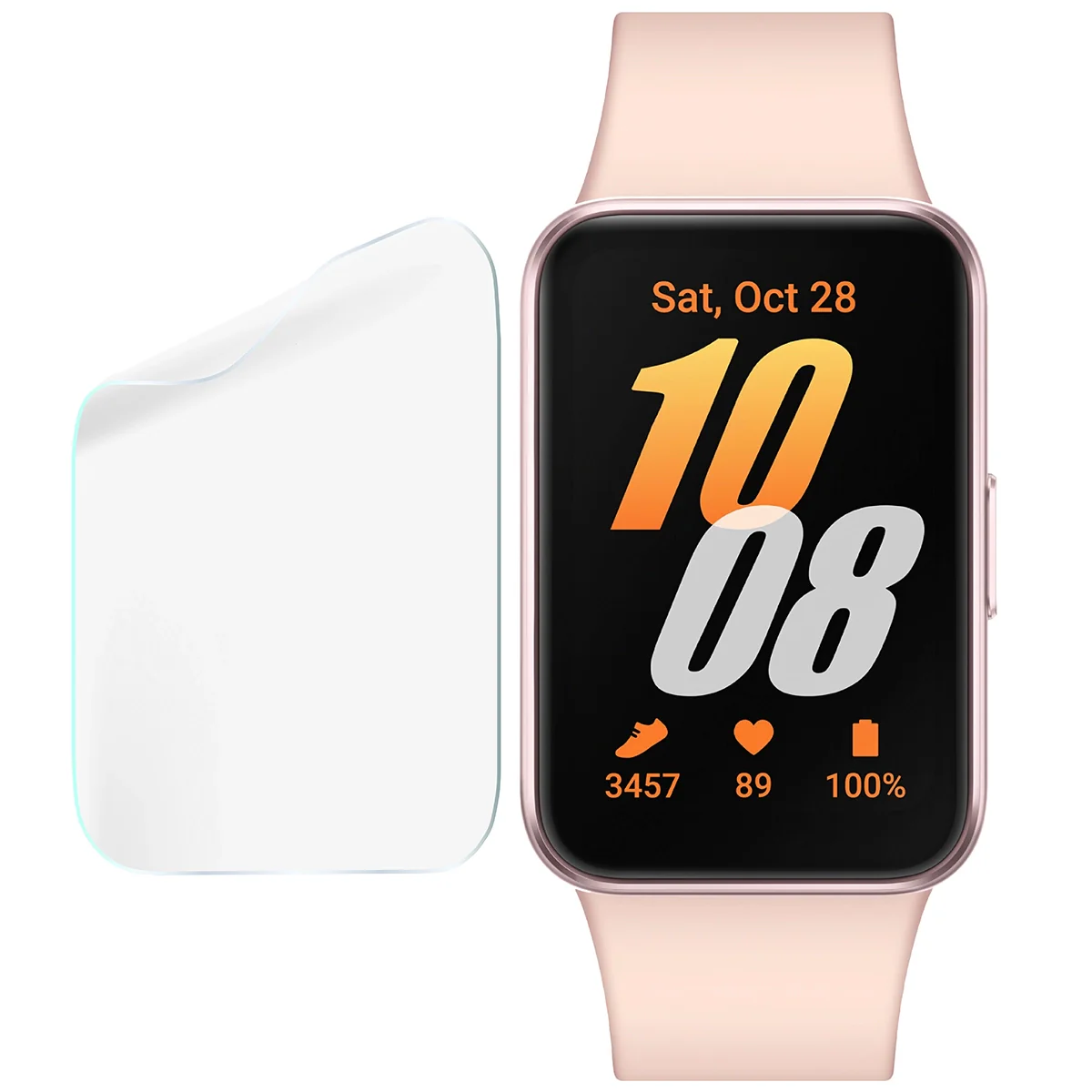 Schutzfolie für den Bildschirm für Galaxy Fit 3, Bizon Watch HydroFlex, 3 Stück - Image 4