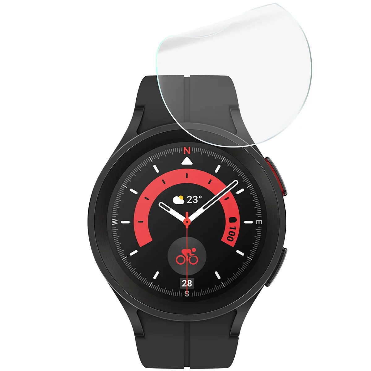 Schutzfolie für den Bildschirm für Galaxy Watch 3 / 5 Pro 45mm, Bizon Watch HydroFlex, 3 Stück - Image 5