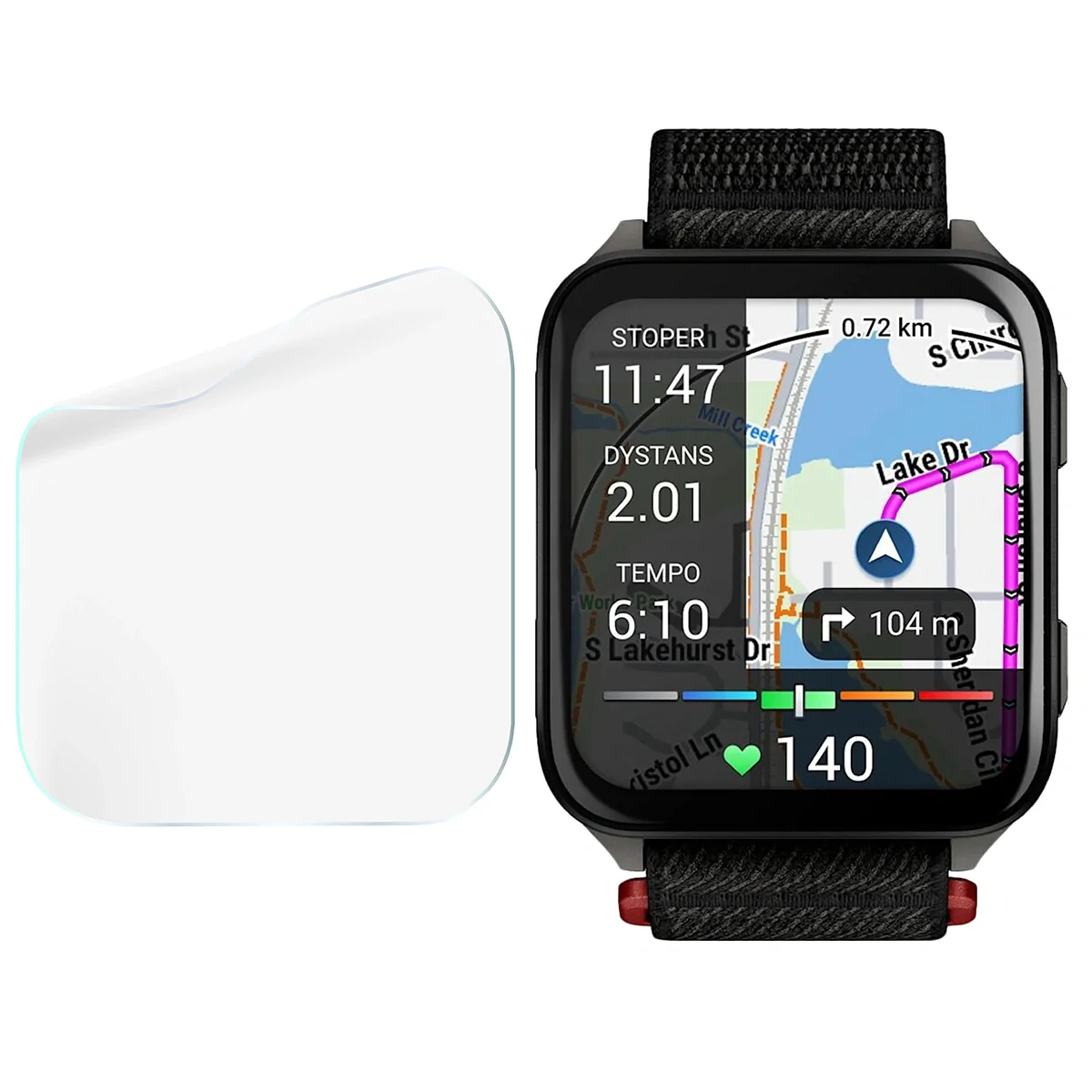 Schutzfolie für den Bildschirm für Garmin Venu X1, Bizon Watch HydroFlex, 3 Stück - Image 4