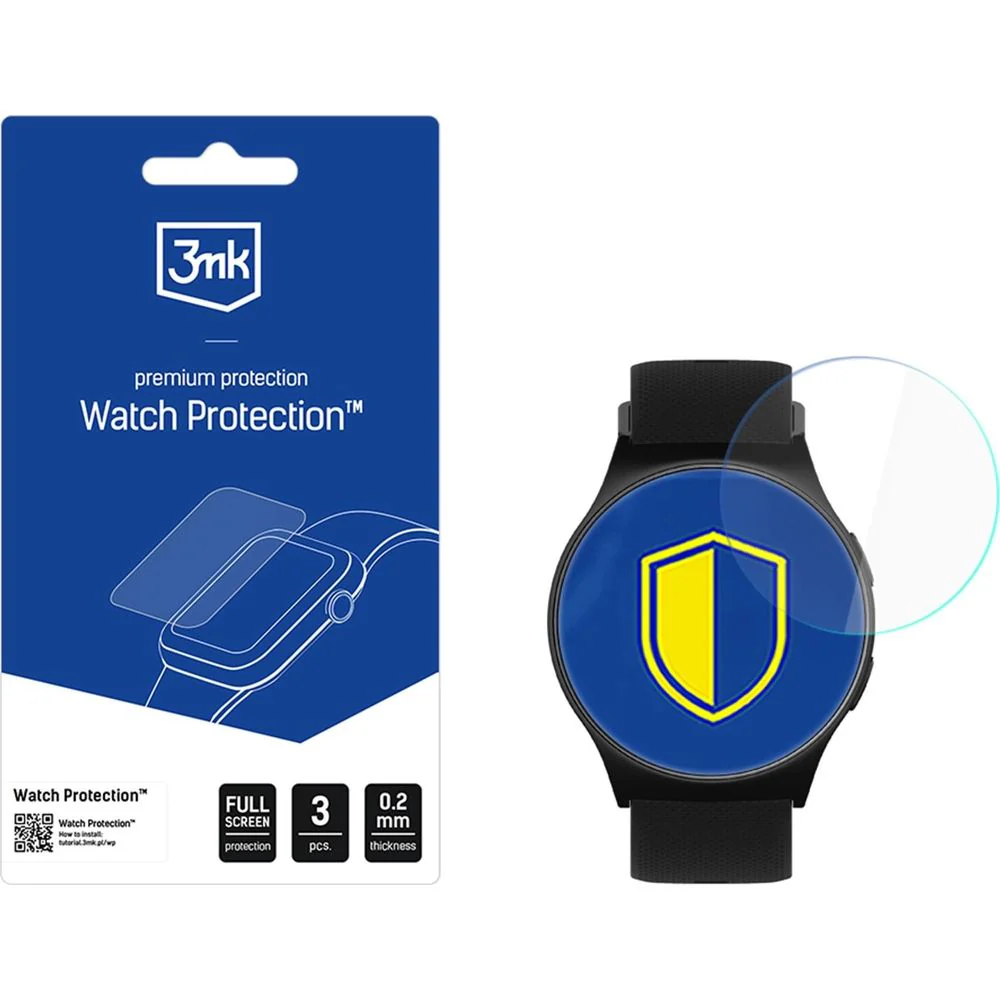 Schutzfolie für Motorola Moto Watch 47 mm, 3mk Watch Protection ARC, 3 Stück