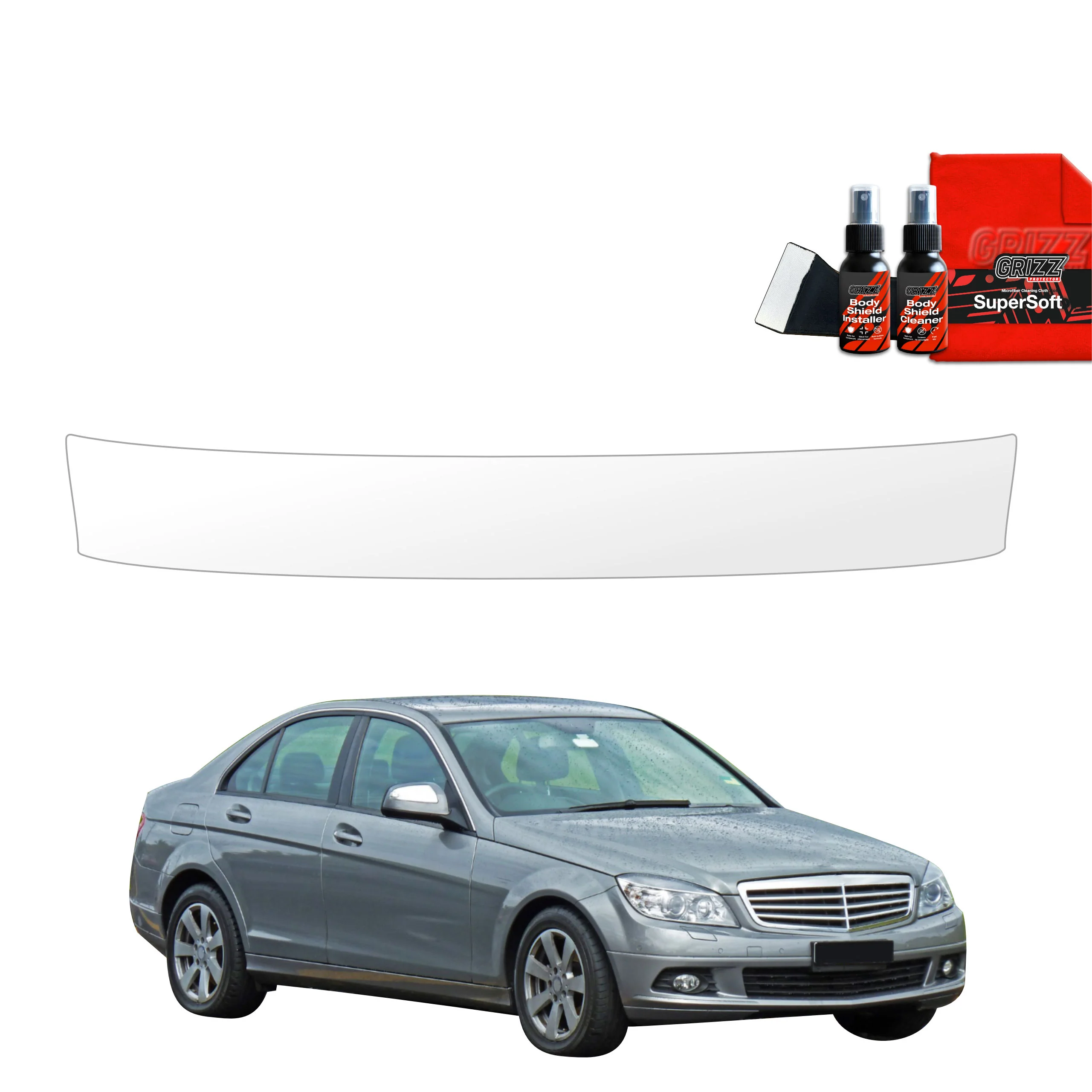 Schutzfolie Grizz Protector für Ladekante - Mercedes Benz C Klasse W204 Sedan (2007-2011)