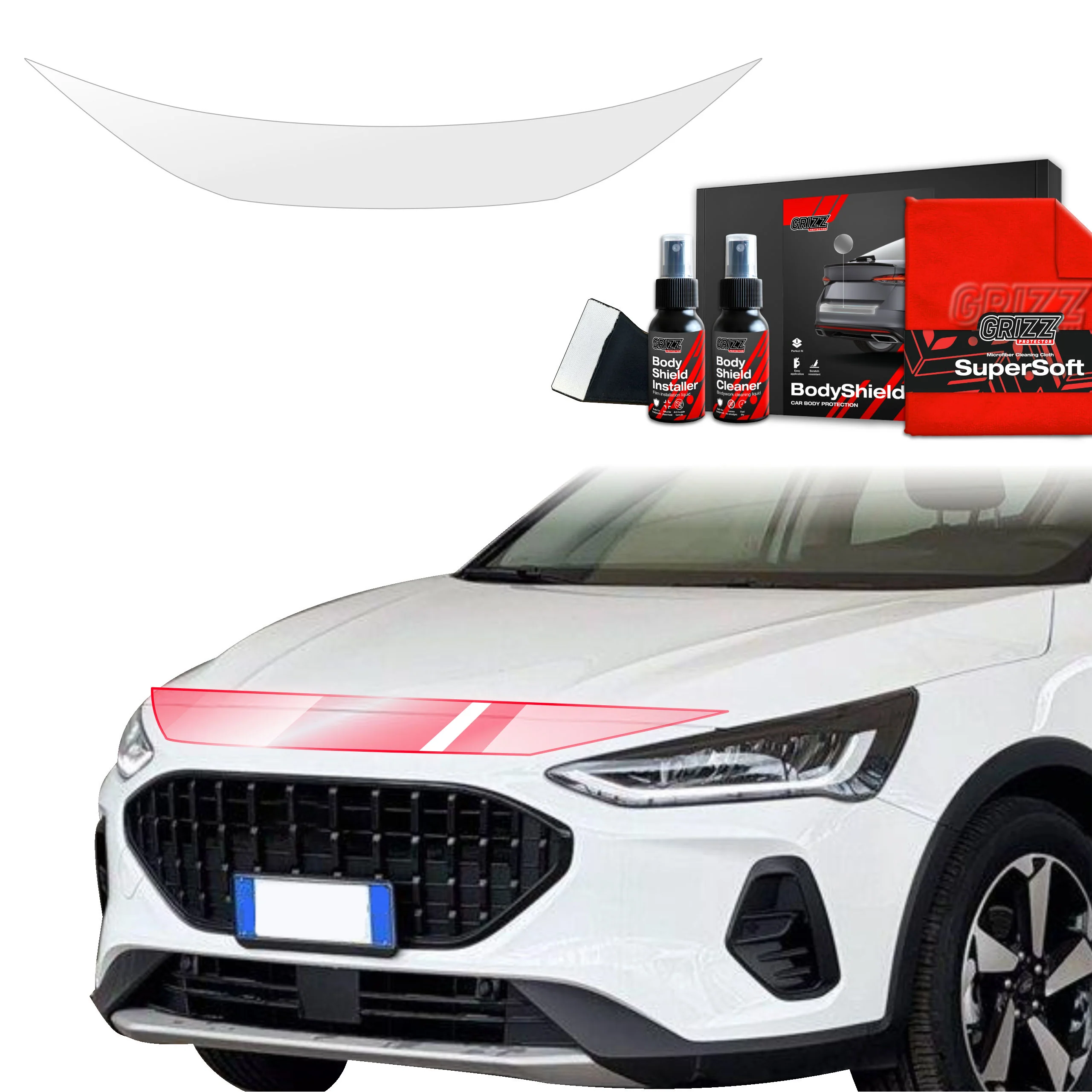 Schutzfolie Grizz Protector für Motorhaube - Ford Focus Active X Kombi Facelift (2021-2025)