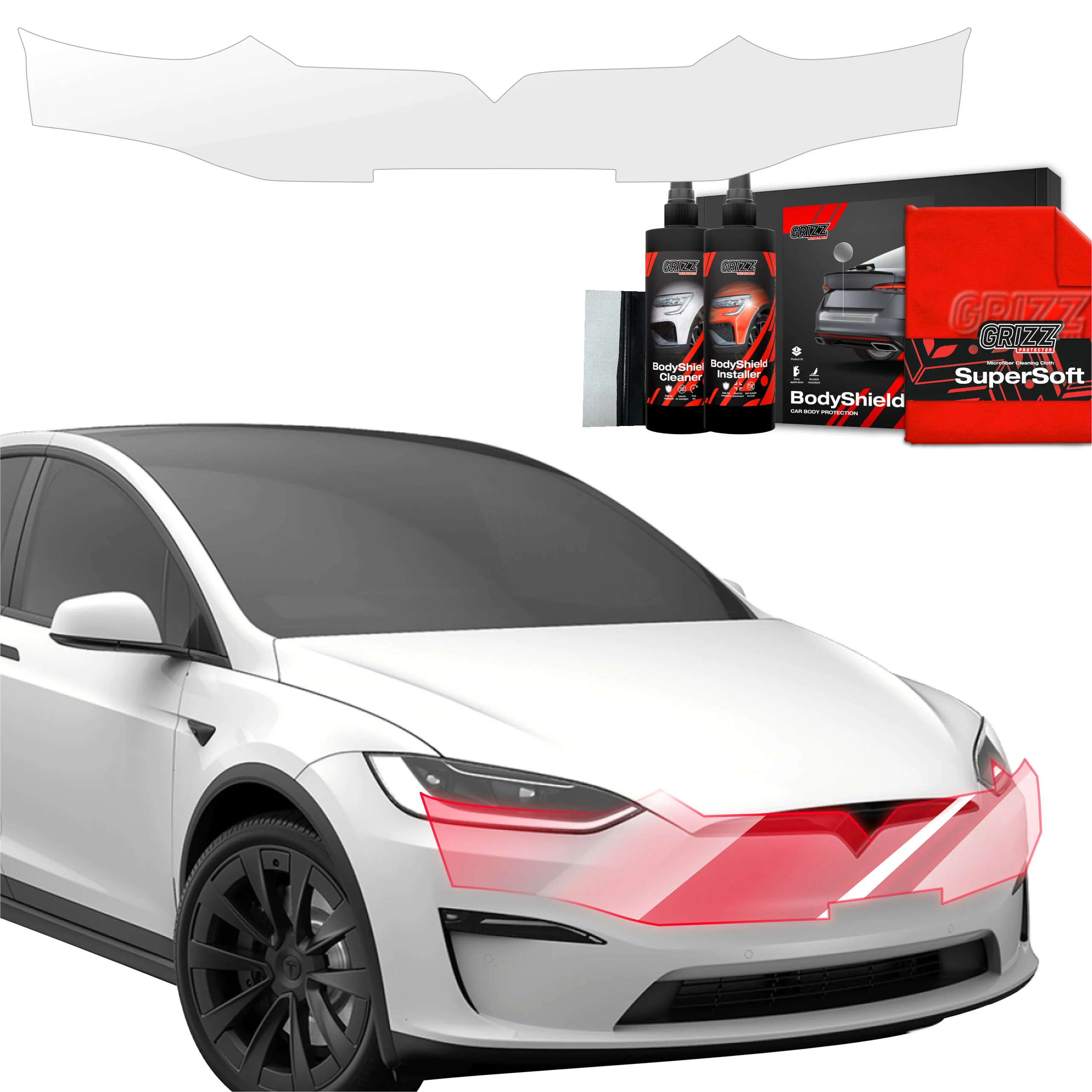Schutzfolie Grizz Protector für Stoßfänger - Tesla Model X (2021-2025)