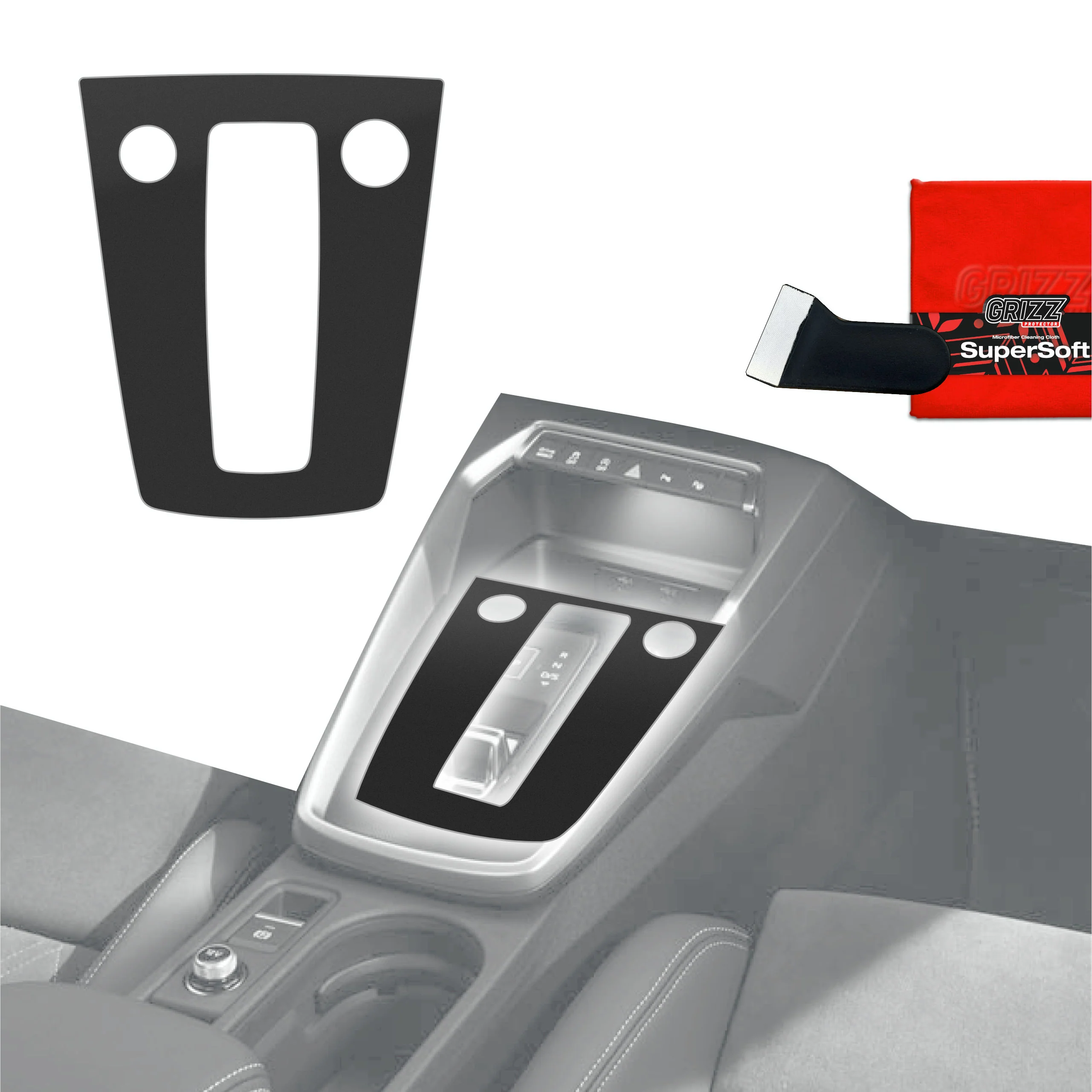 Schutzfolien Grizz Protector für Mittelkonsole - Audi A3 8Y (2020-2024) Schwarz Matt Antifingerprint