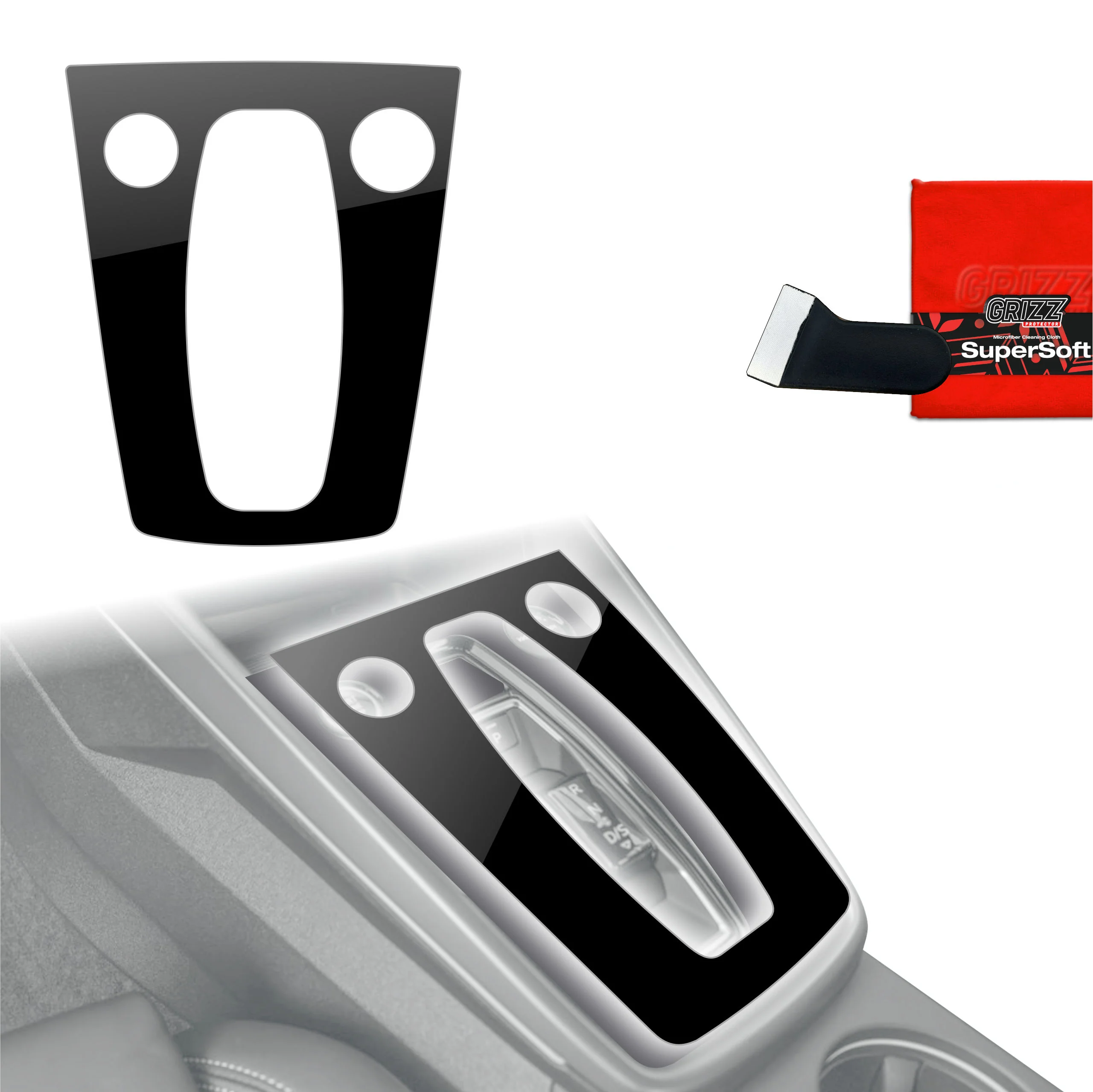 Schutzfolien Grizz Protector für Mittelkonsole - Audi A3 8Y Facelift (2024-2025) Schwarz Glanz