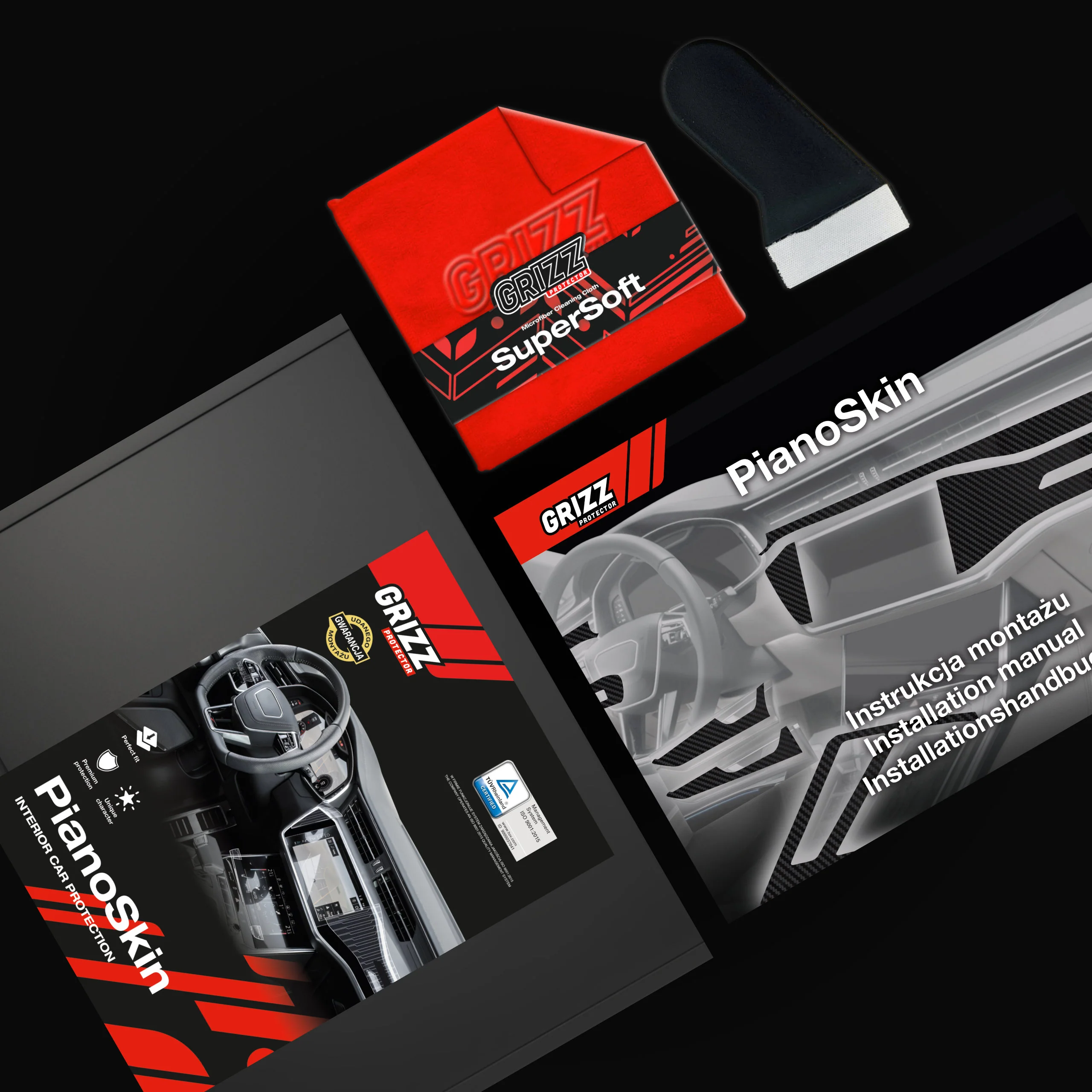 Schutzfolien Grizz Protector für Mittelkonsole - Audi RS3 8Y (2020-2024) Schwarz Glanz - Image 6