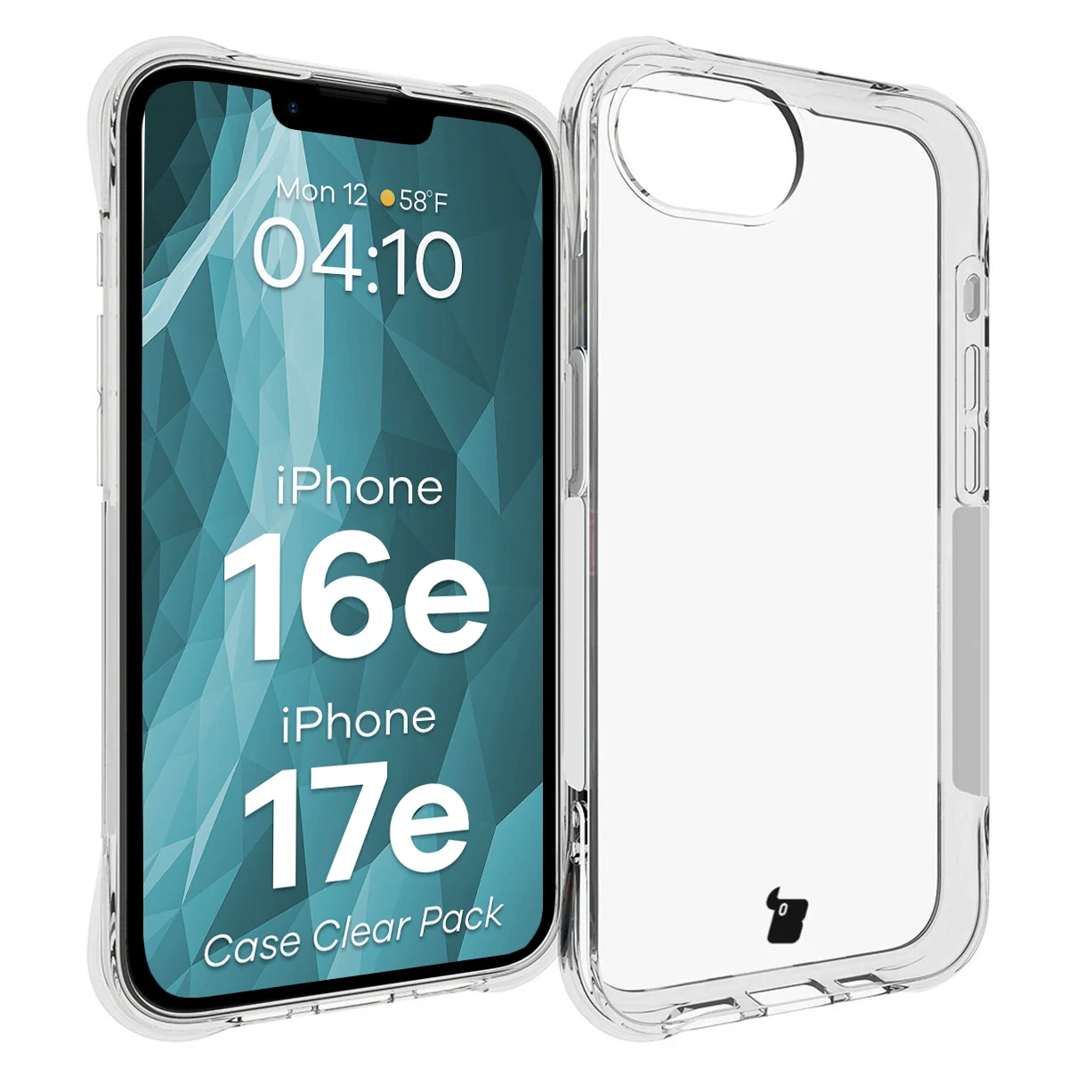 Schutzhülle + 2x gehärtetes Glas für iPhone 17e / 16e, Bizon Case Clear Pack, Transparent - Image 3