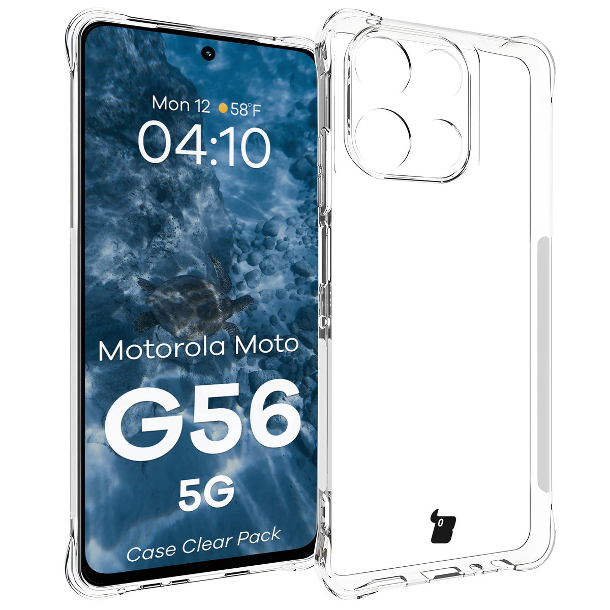 Schutzhülle + 2x gehärtetes Glas für Motorola Moto G56 5G, Bizon Case Clear Pack, Transparent - Image 3