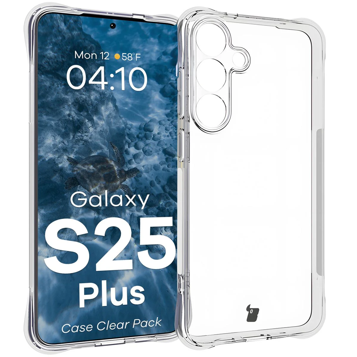 Schutzhülle + 2x gehärtetes Glas für Galaxy S25 Plus, Bizon Case Clear Pack, Transparent - Image 3