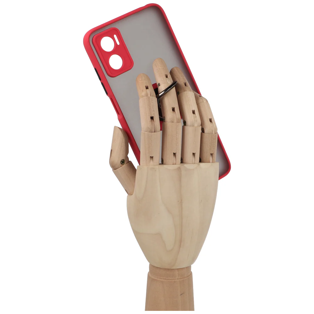 Handyhülle mit Fingergriff für Motorola Moto E22 / E22i, Bizon Case Hybrid Ring, getönt mit rotem Rahmen - Image 8