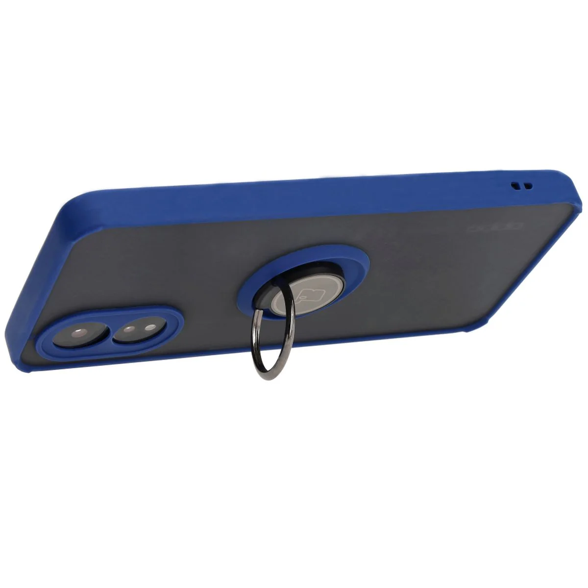 Handyhülle mit Fingergriff für Oppo A38 4G, Bizon Case Hybrid Ring, getönt mit dunkelblauem Rahmen - Image 5