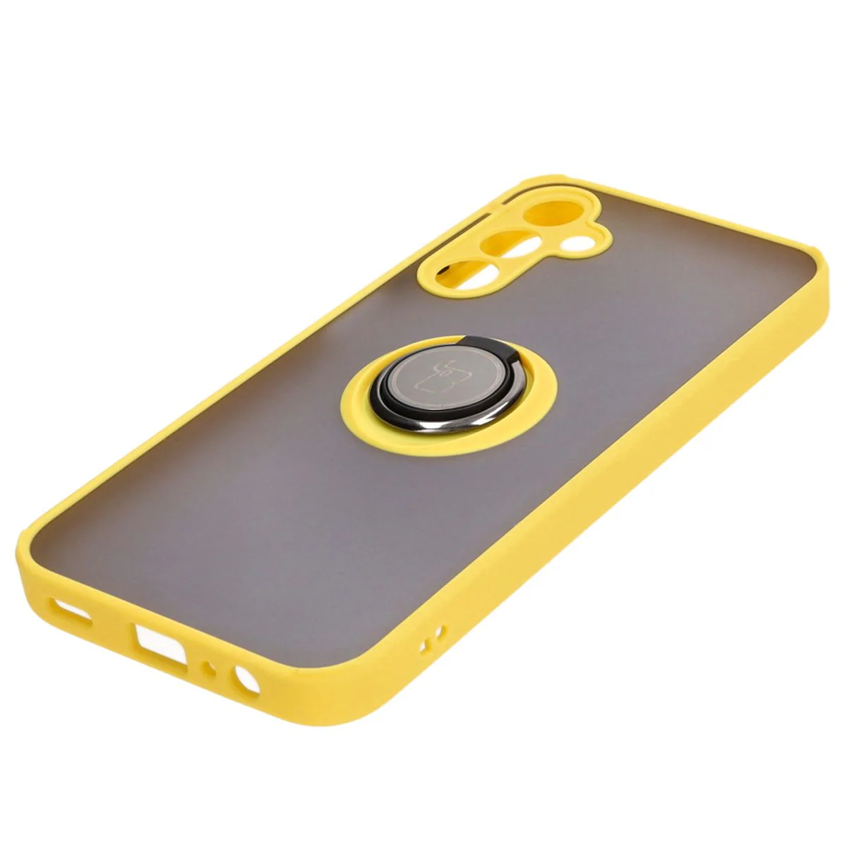 Handyhülle mit Fingergriff für Galaxy A15 5G/4G, Bizon Case Hybrid Ring, getönt mit gelbem Rahmen - Image 3